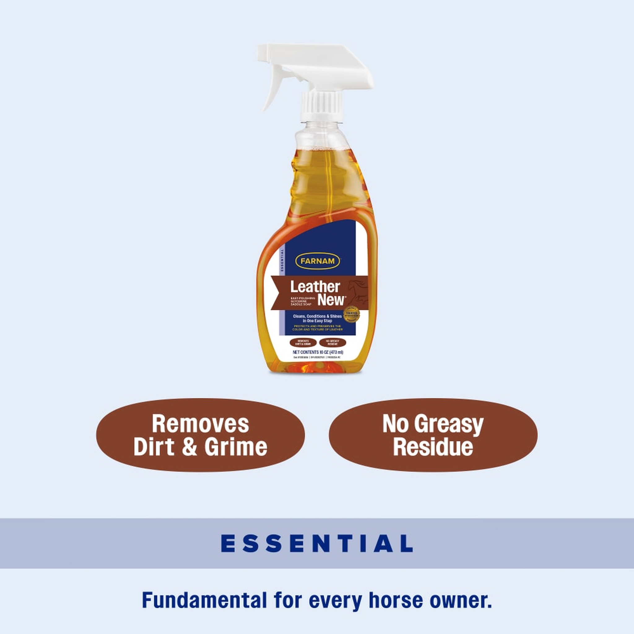 Farnam leather new removes dirt and grime and leaves no greasy residue