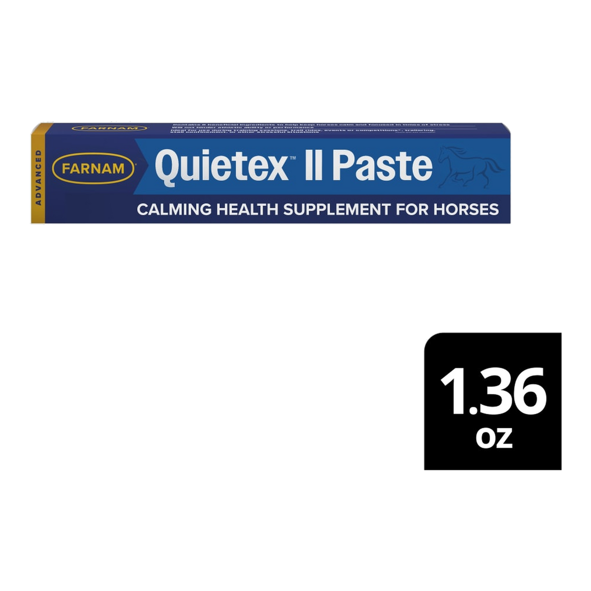 Farnam Quietex II Focusing & Calming Paste package showing size