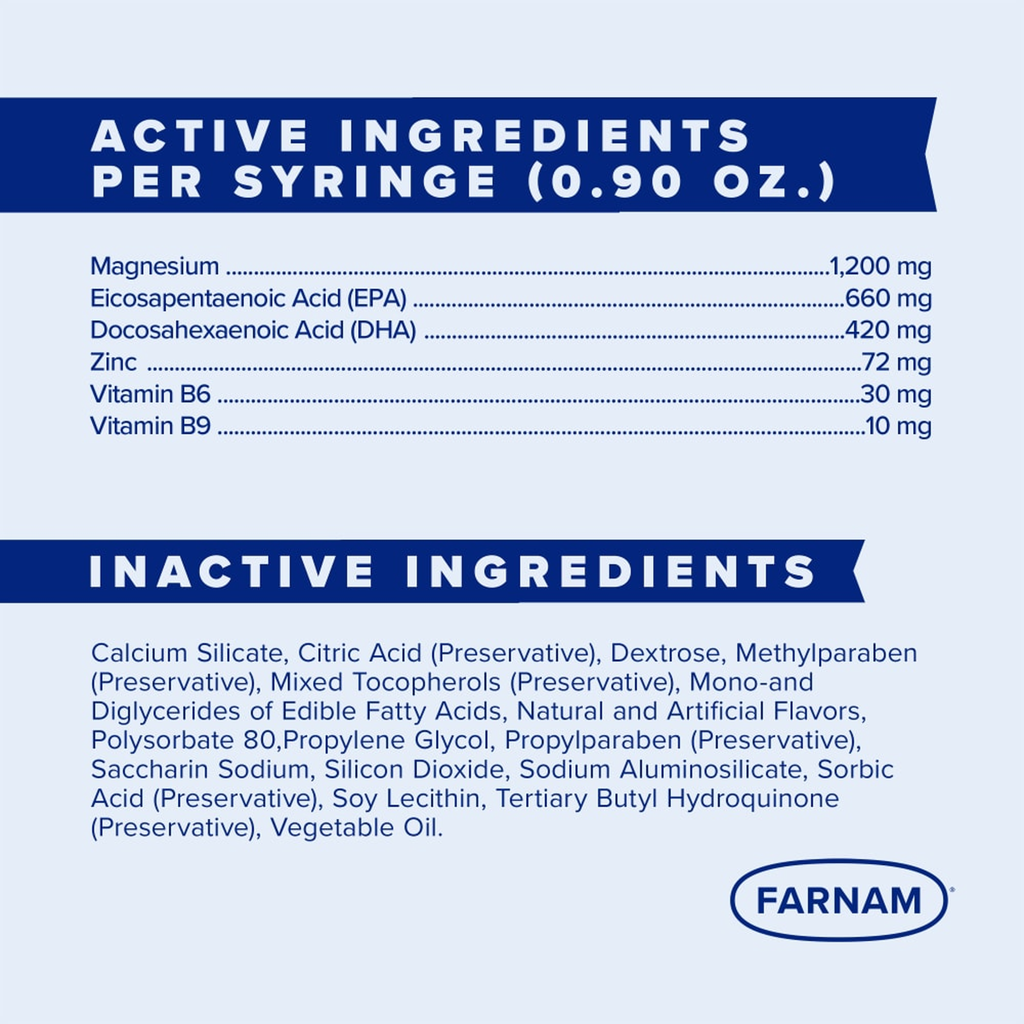 Farnam Quietex Show Paste - Active ingredients/Inactive ingredients