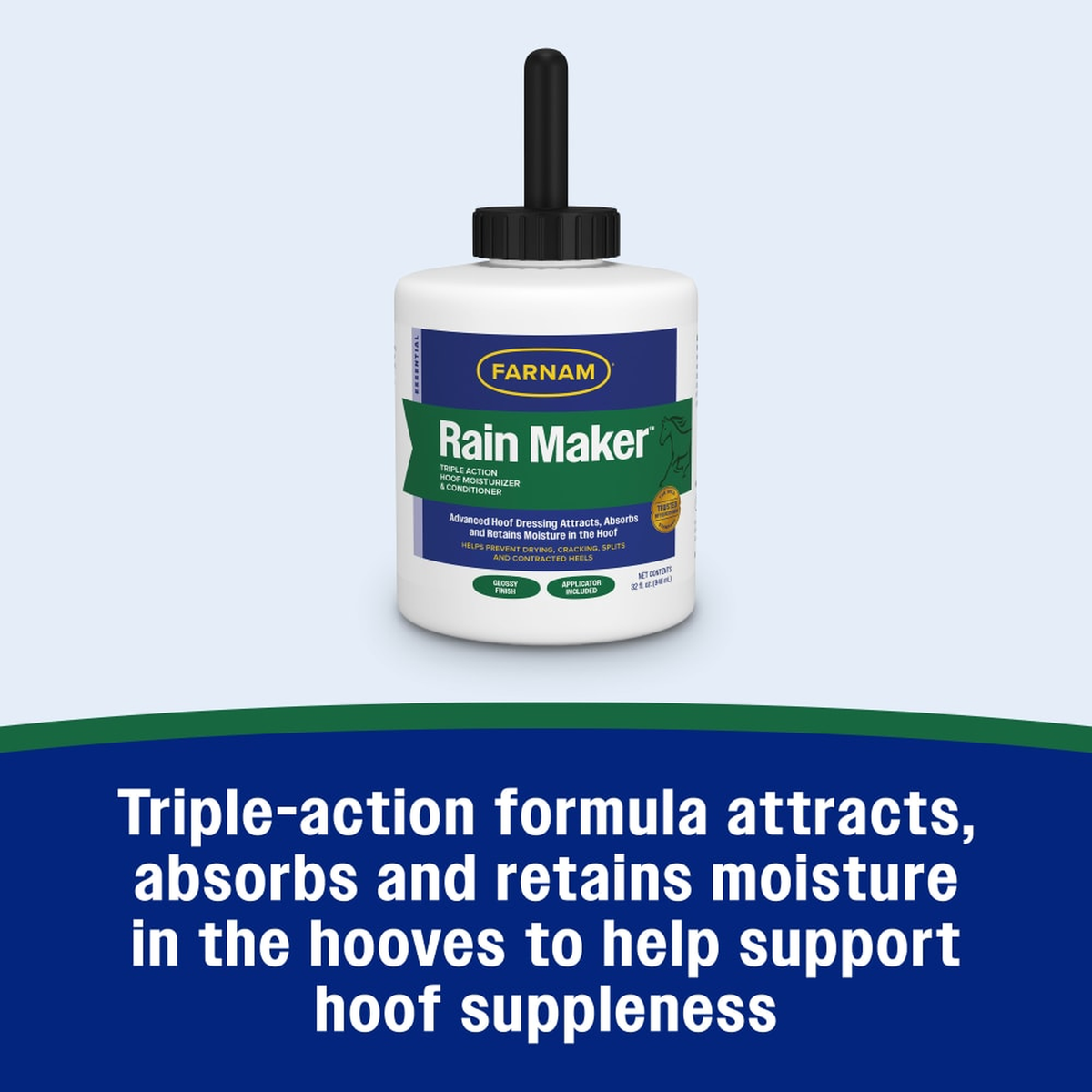 Triple Action formula absorbs & retains moisture