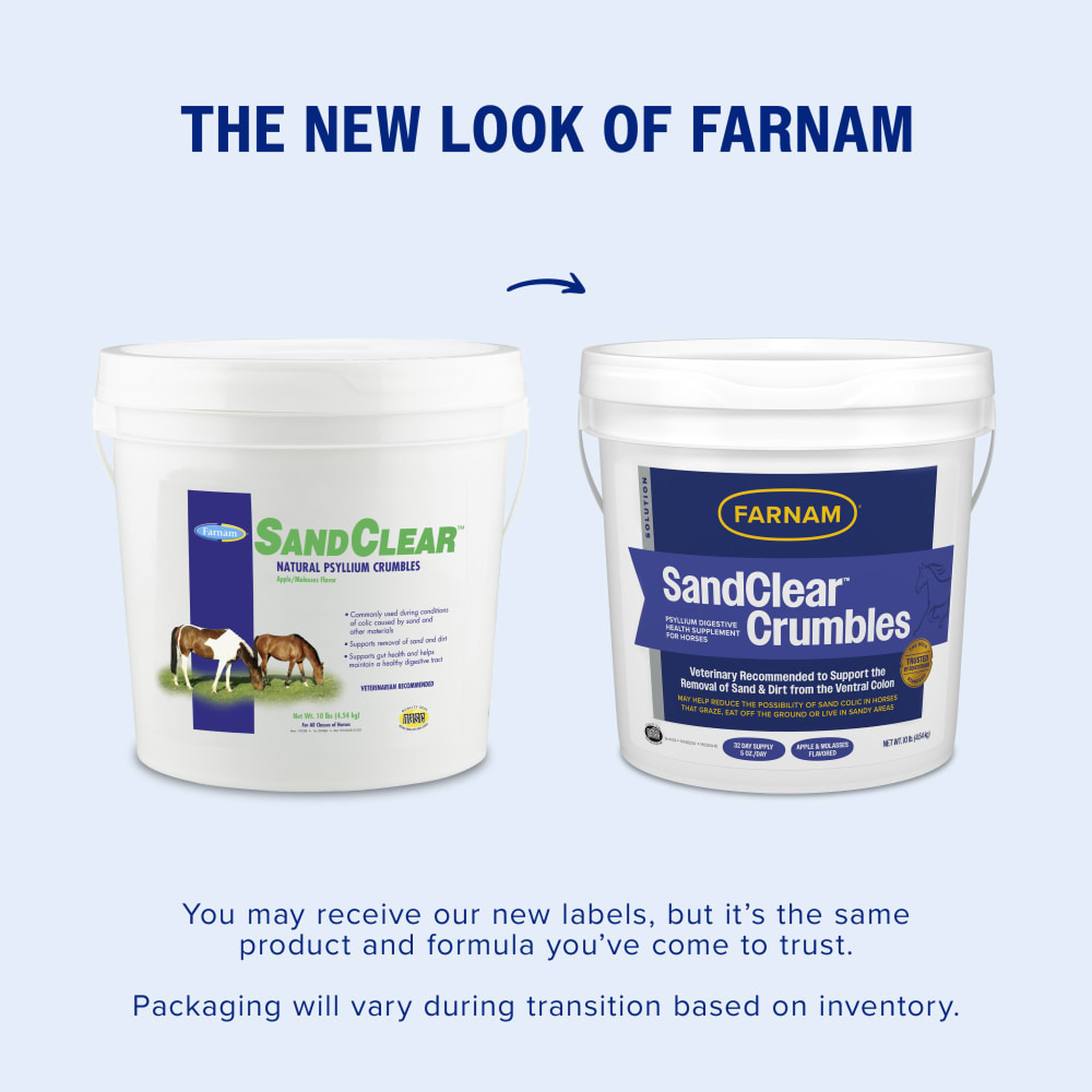 Farnam SandClear Natural Psyllium Crumbles - You may receive our new labels but itâs the same product and formula youâve come to trust