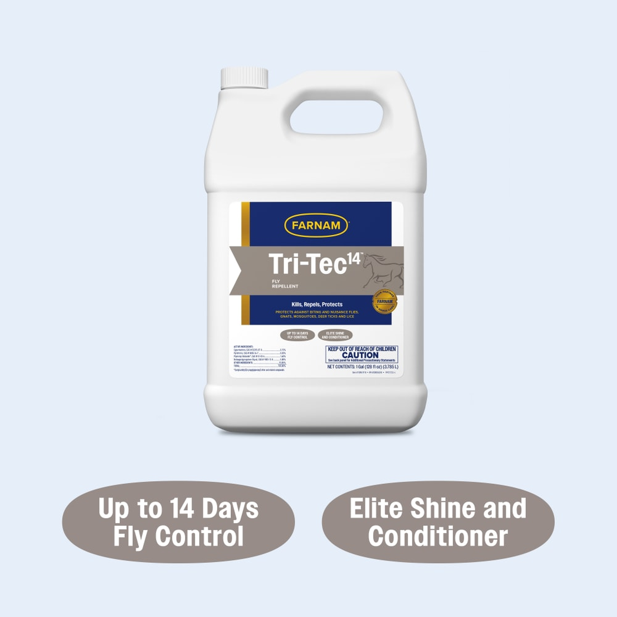 Farnam Tri-Tec 14 Fly Repellent for Horses - Tri tec 14 provides elite shine and conditioner and up to 14 days fly control
