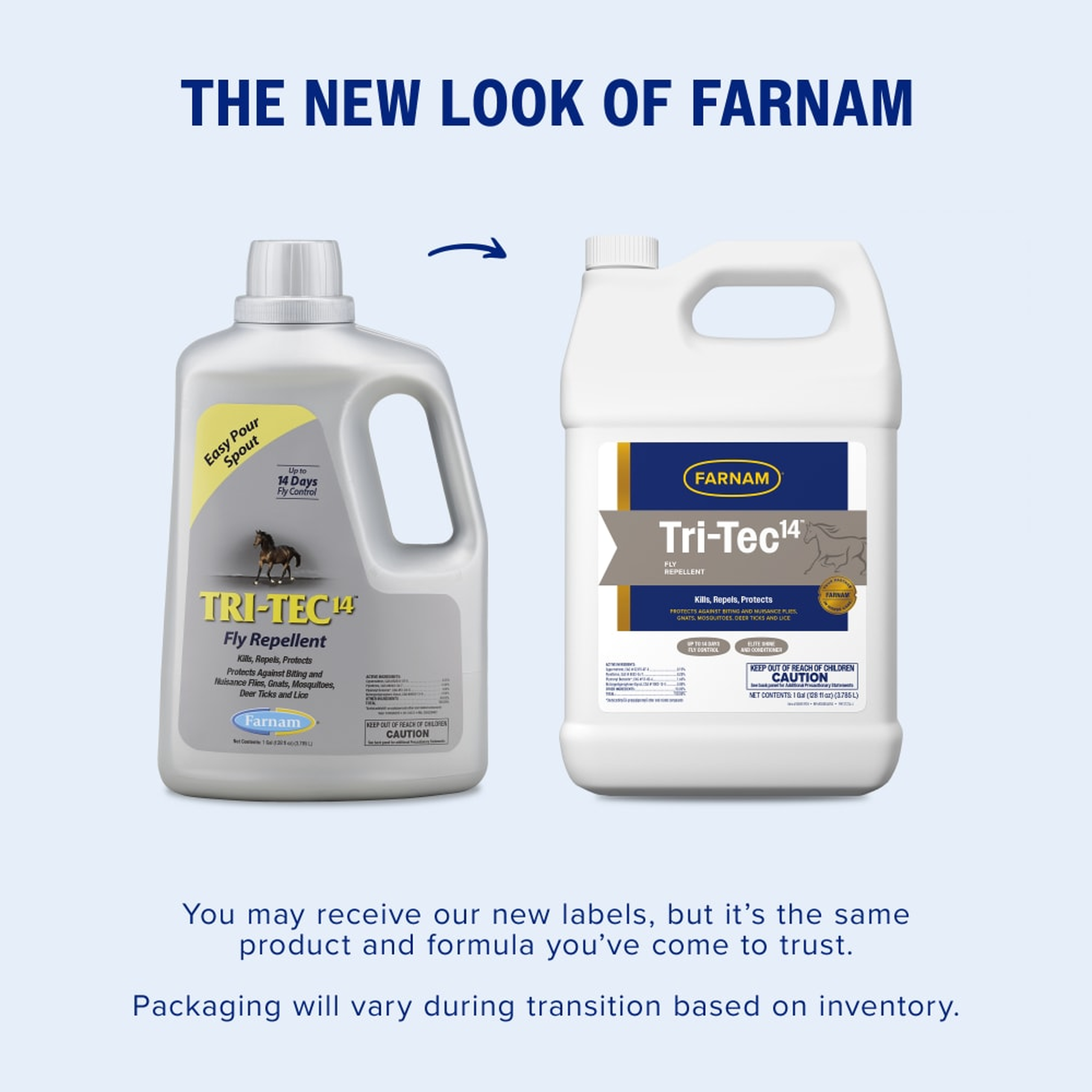 Farnam Tri-Tec 14 Fly Repellent for Horses - You may receive our new labels but it is the same product and formula you have come to trust
