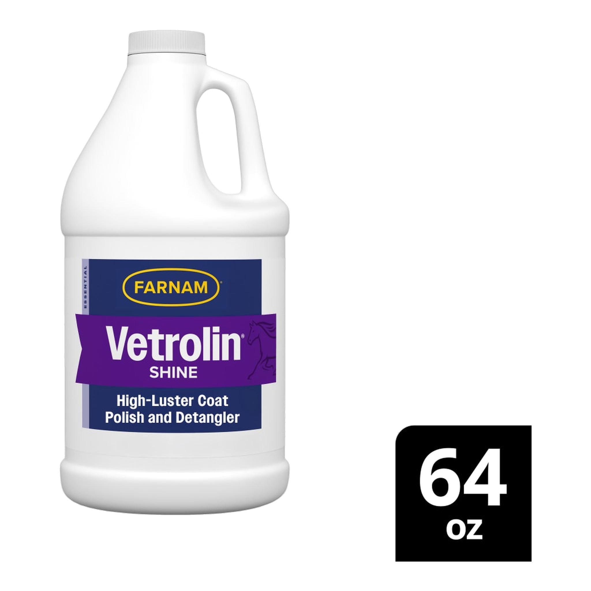 Farnam Vetrolin Shine Coat Polish & Conditioner - 64 oz Refill package showing size