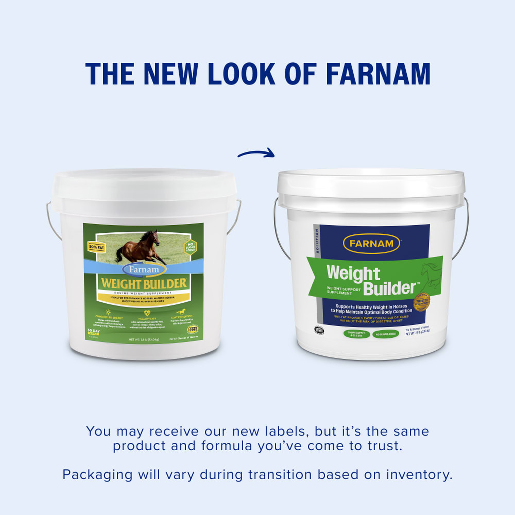 Farnam Weight Builder Equine Weight Supplement - You may receive our new labels but it is the same product and formula you have come to trust