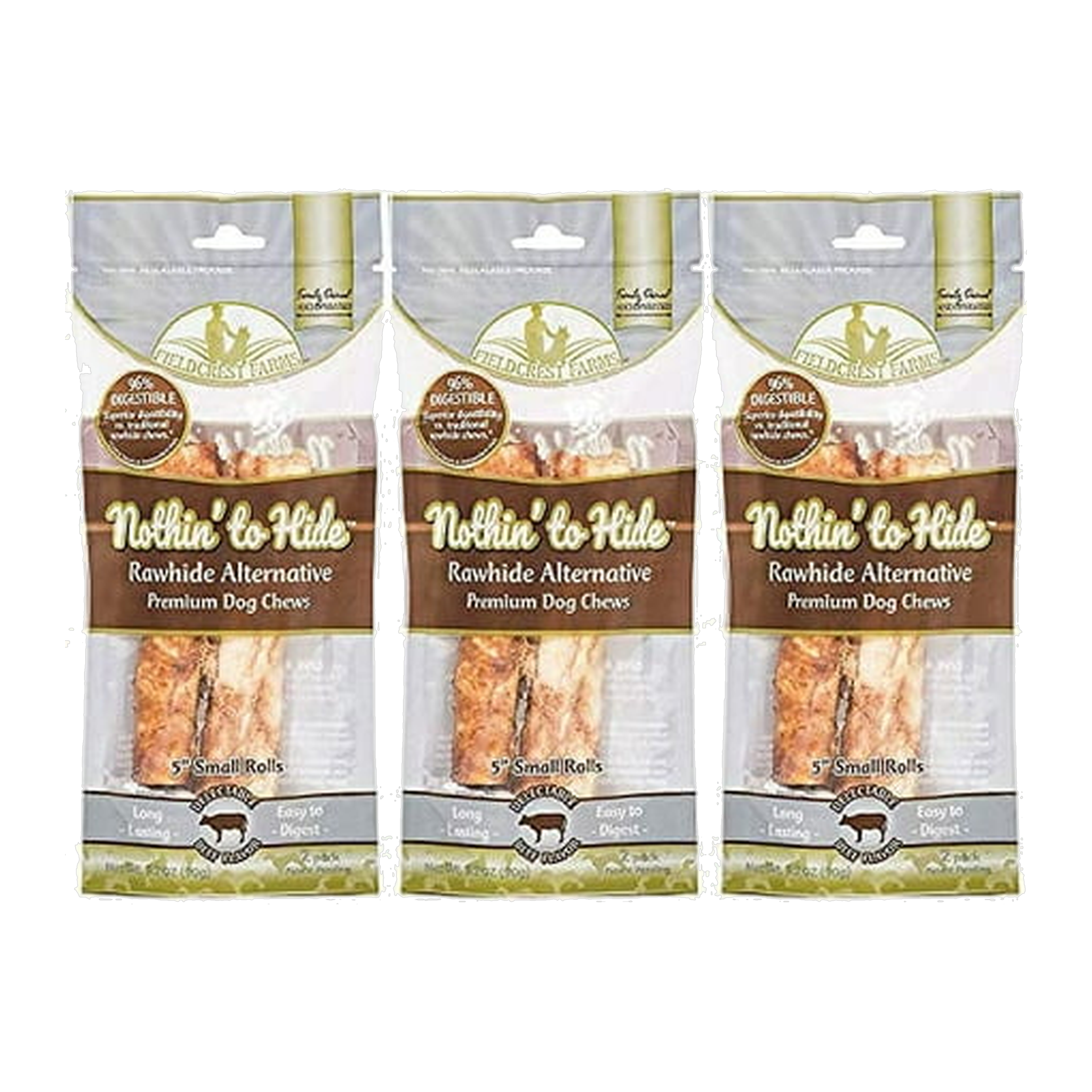 Fieldcrest Farms Beef Rolls Small Digestible Collagen-Based Dog Chews