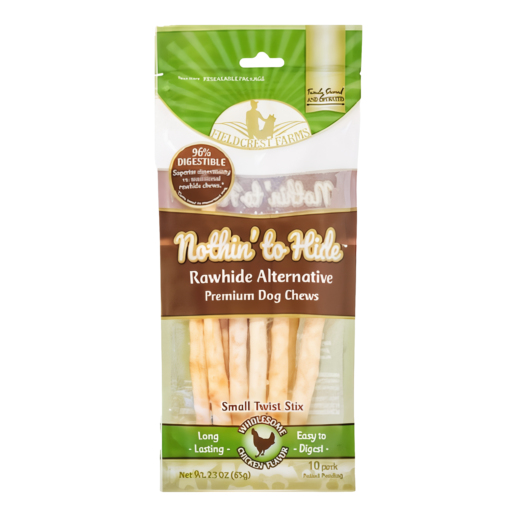 Fieldcrest Farms Nothin to Hide Chicken Twist Stix rawhide dog chew, 10 pack #10 Pack