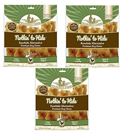 Nothin to Hide Flip Chips Dog Chews - All Natural Rawhide Alternative Treats for Dogs