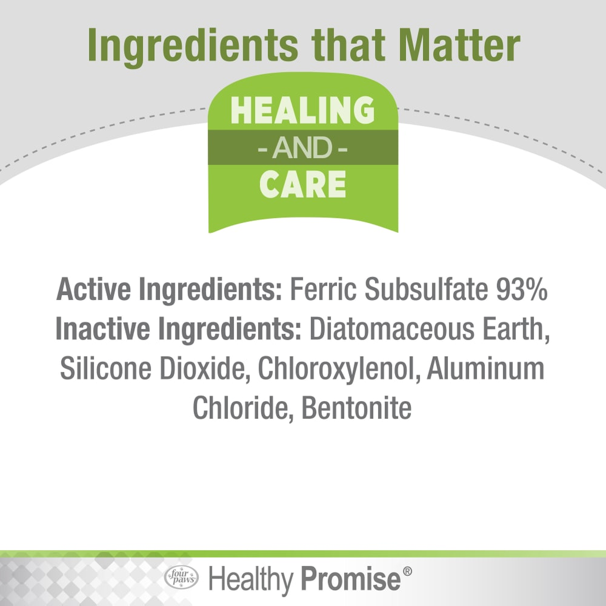 Four Paws Healthy Promise Quick-Action Blood Stopper Styptic Powder active ingredients
