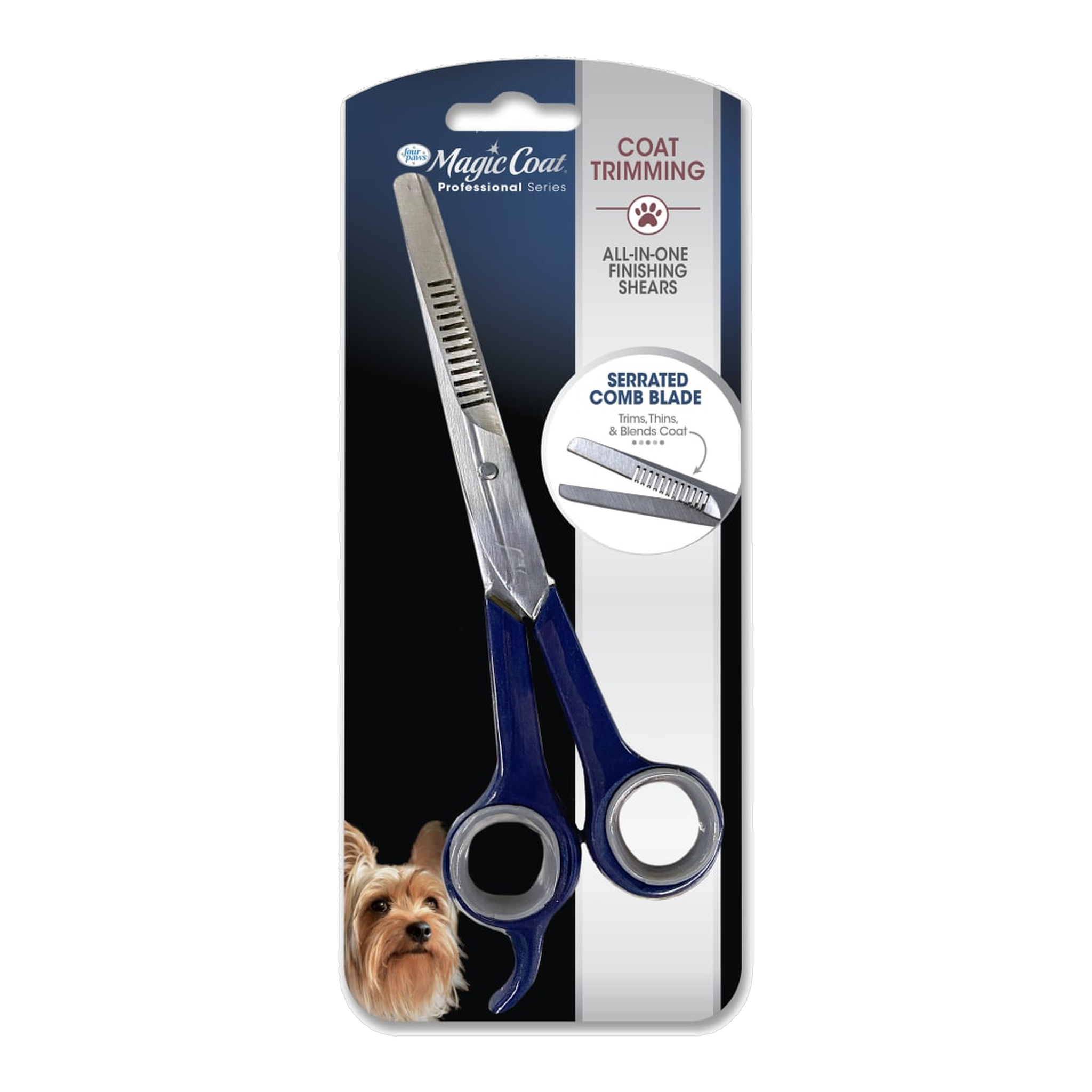 Magic Coat Professional Series All-In-One Finishing Shears in retail packaging front view
