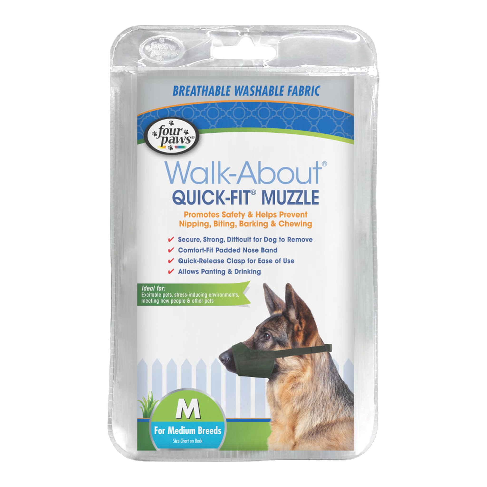 Four Paws Walk-About Quick-Fit Dog Muzzle package front