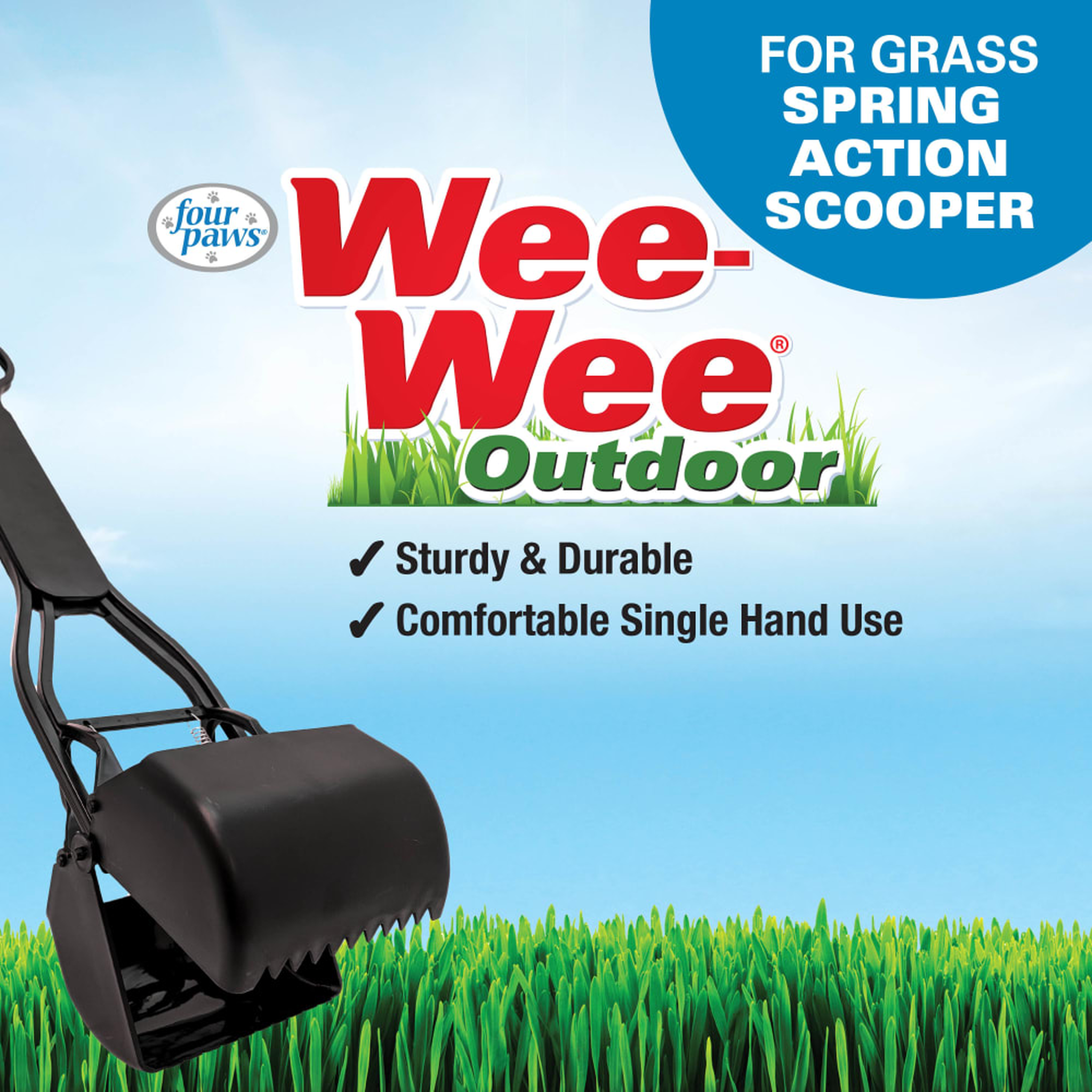 Four Paws Wee-Wee Allen's Spring Action Dog Pooper Scooper Wee-Wee Outdoor spring action scooper for grass benefits