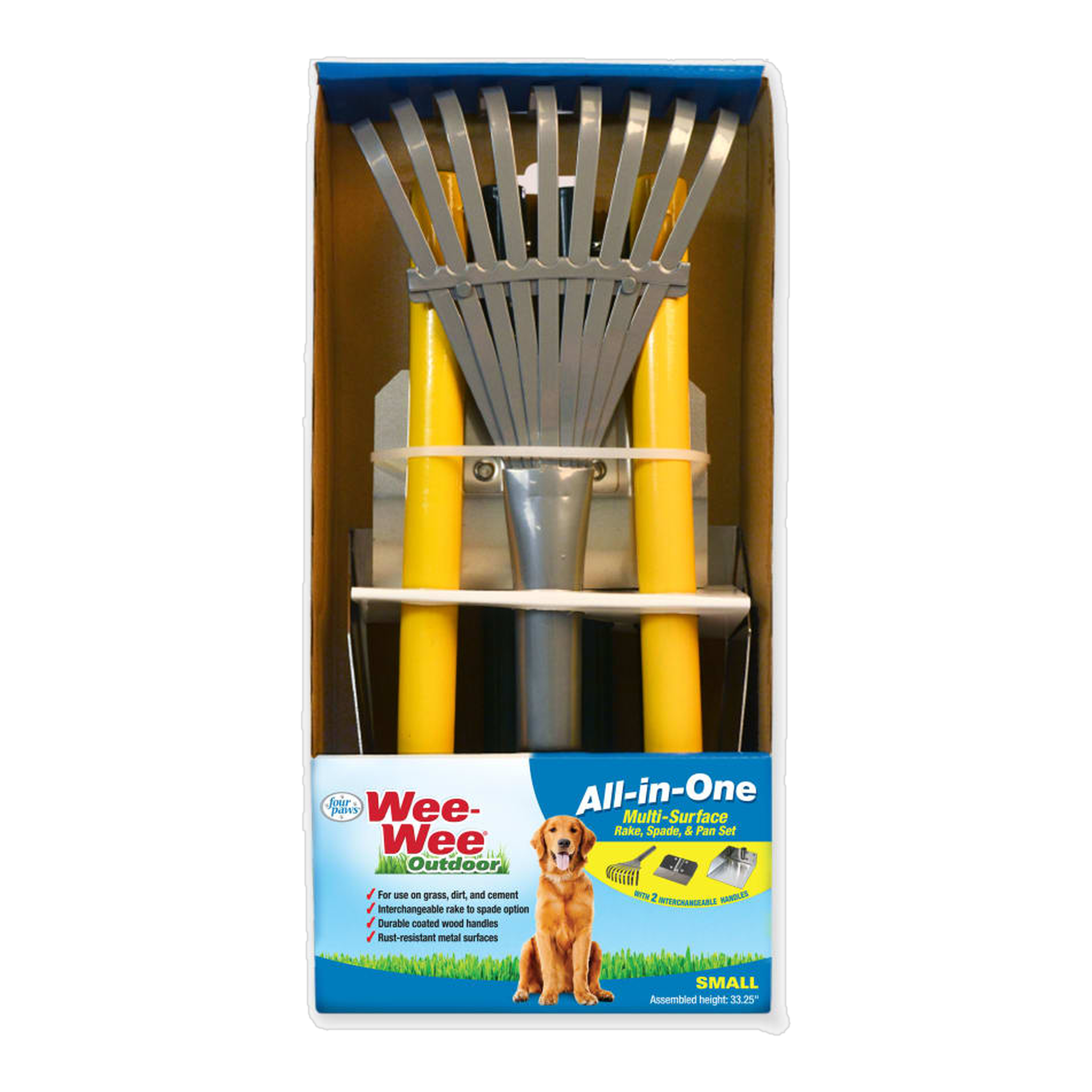 Four Paws Wee-Wee All-in-One Dog Poop Rake, Spade and Pan Set package front