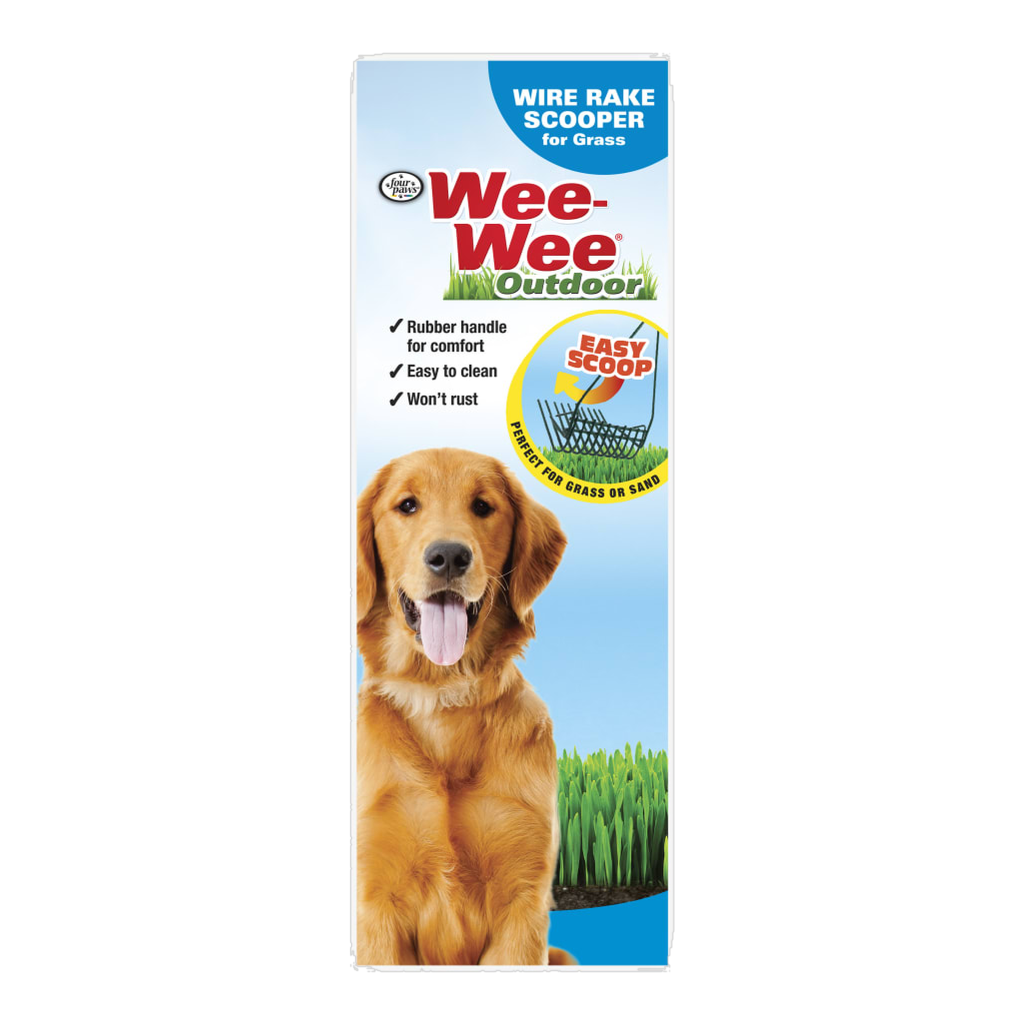Four Paws Wee-Wee Wire Rake Dog Pooper Scooper for Grass package front