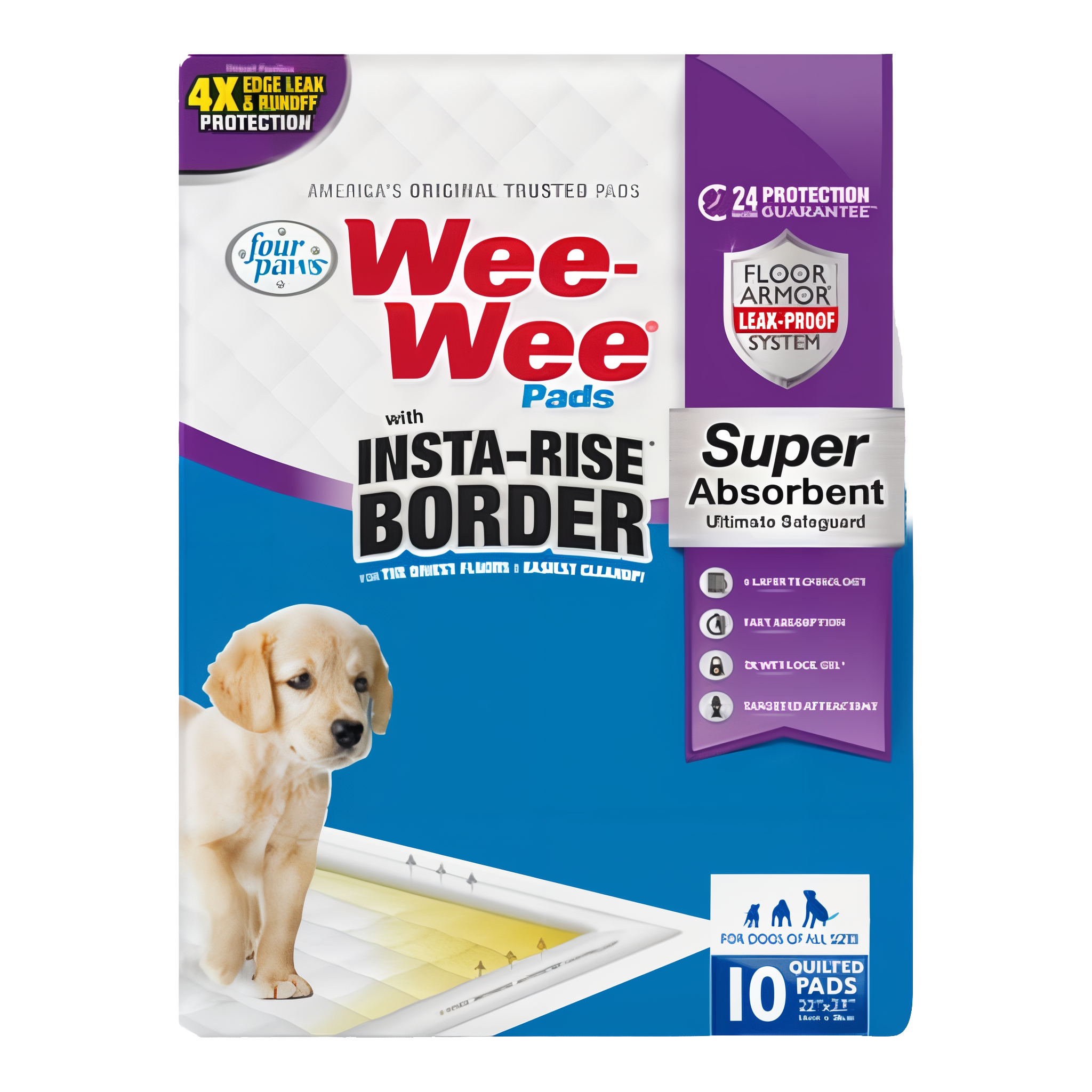 Four Paws Wee-Wee Insta-Rise Border Potty Training Dog & Puppy Pads