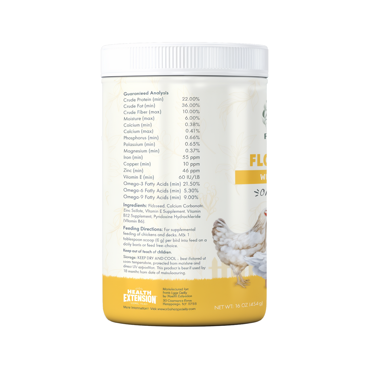 Fresh Eggs Daily Flock Flax Chicken & Duck Feed Supplement 16 oz -- packshot transparent
