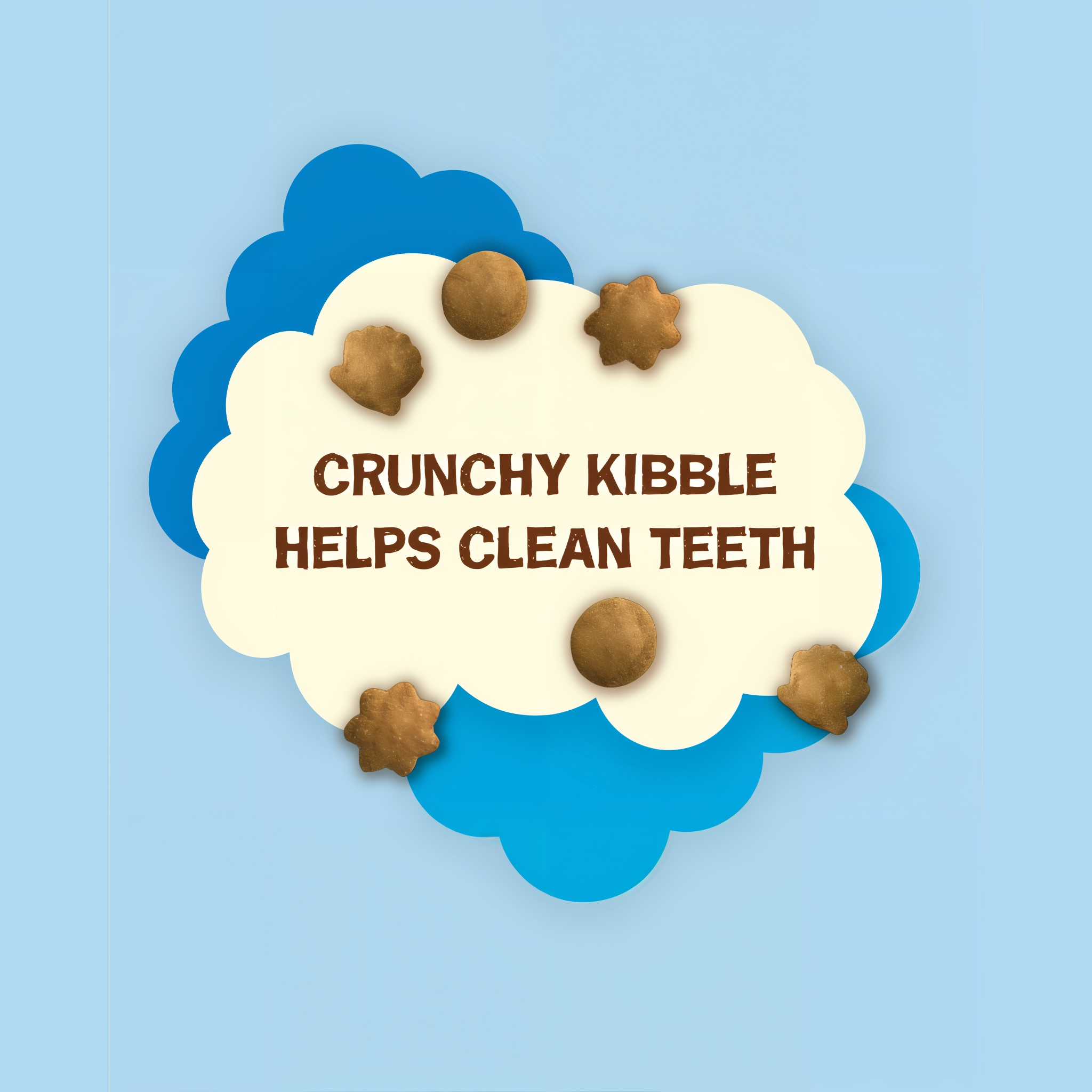 Crunchy kibble texture helps clean cat teeth
