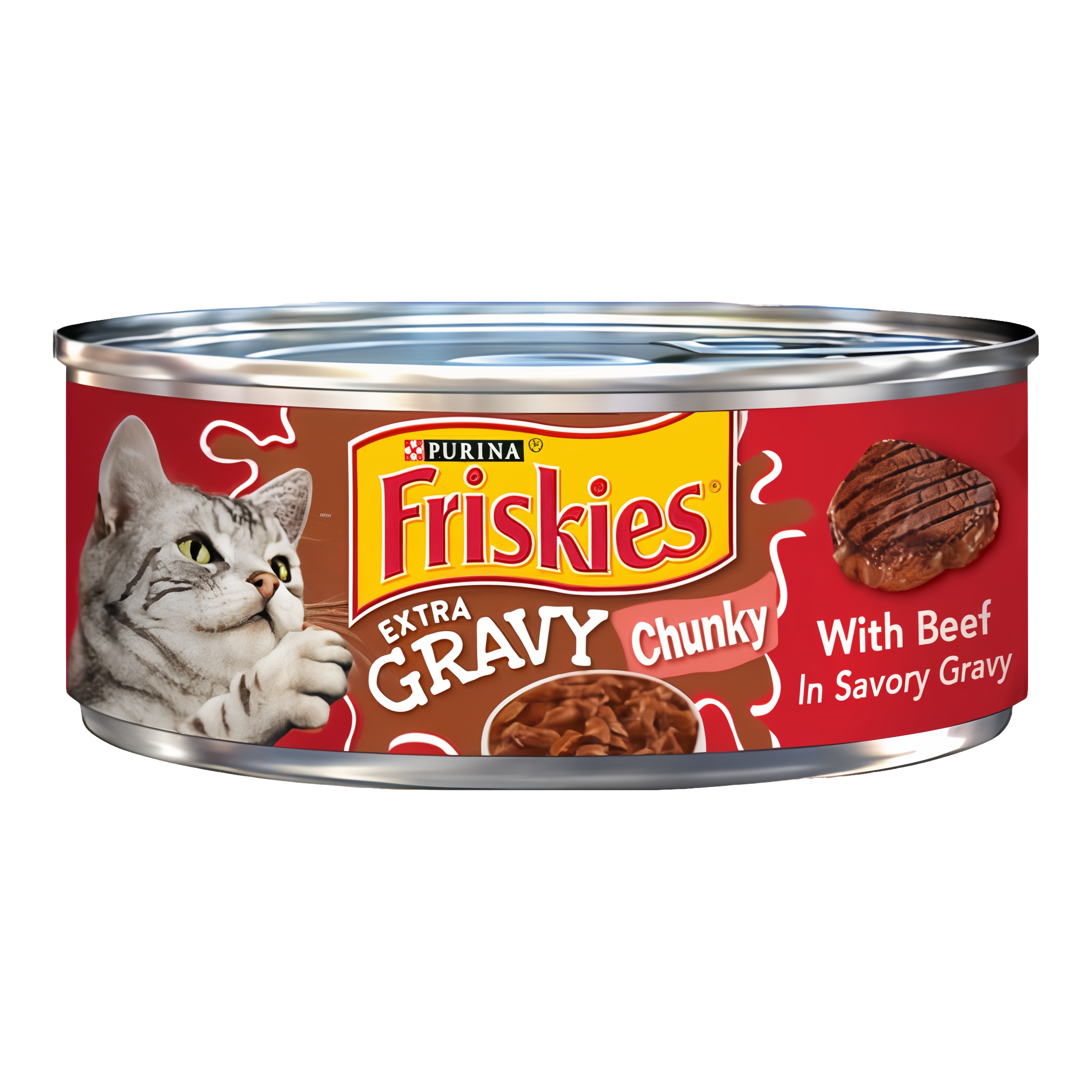 Purina Friskies Extra Gravy Chunky Wet Cat Food with Beef In Savory Gravy