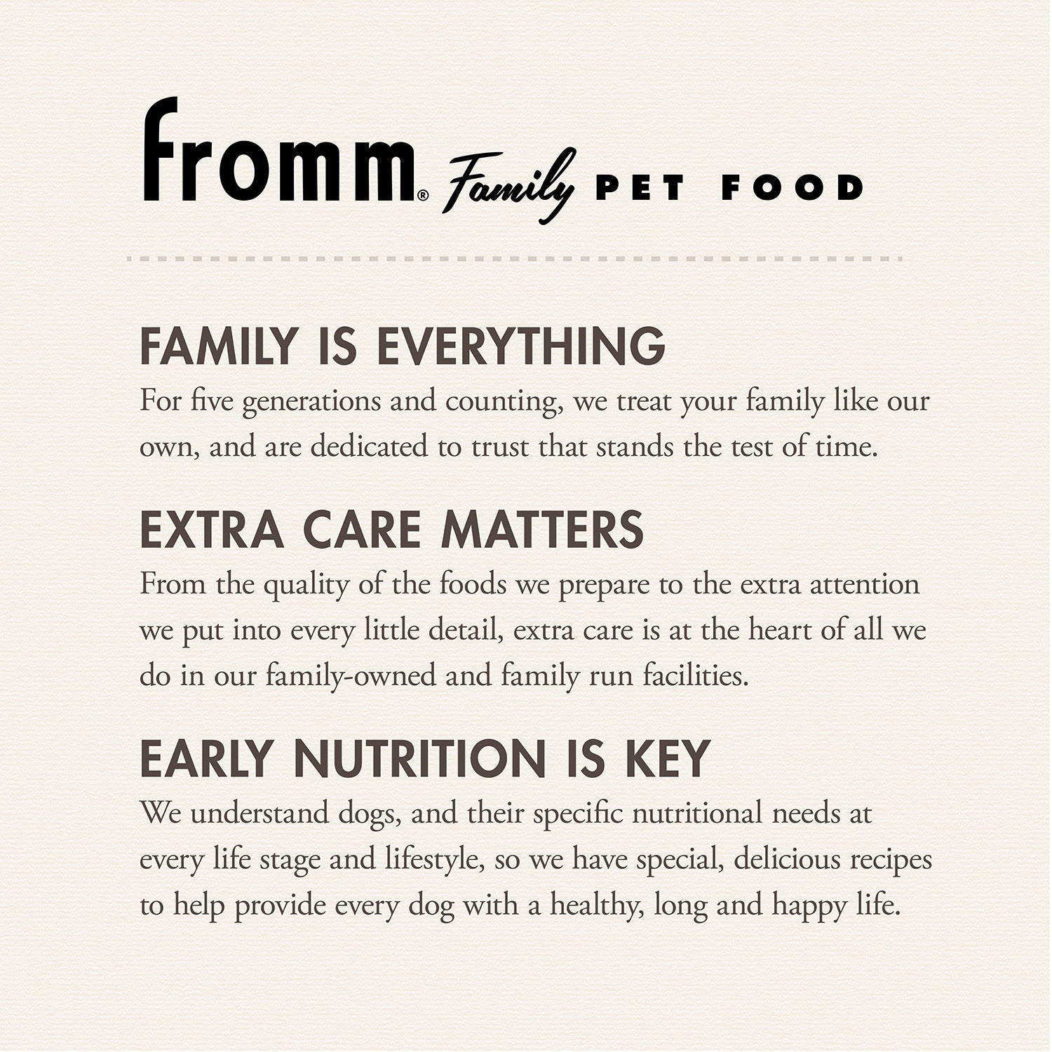 The Fromm Family Pet Food story: family is everything, extra care matters, early nutrition is key