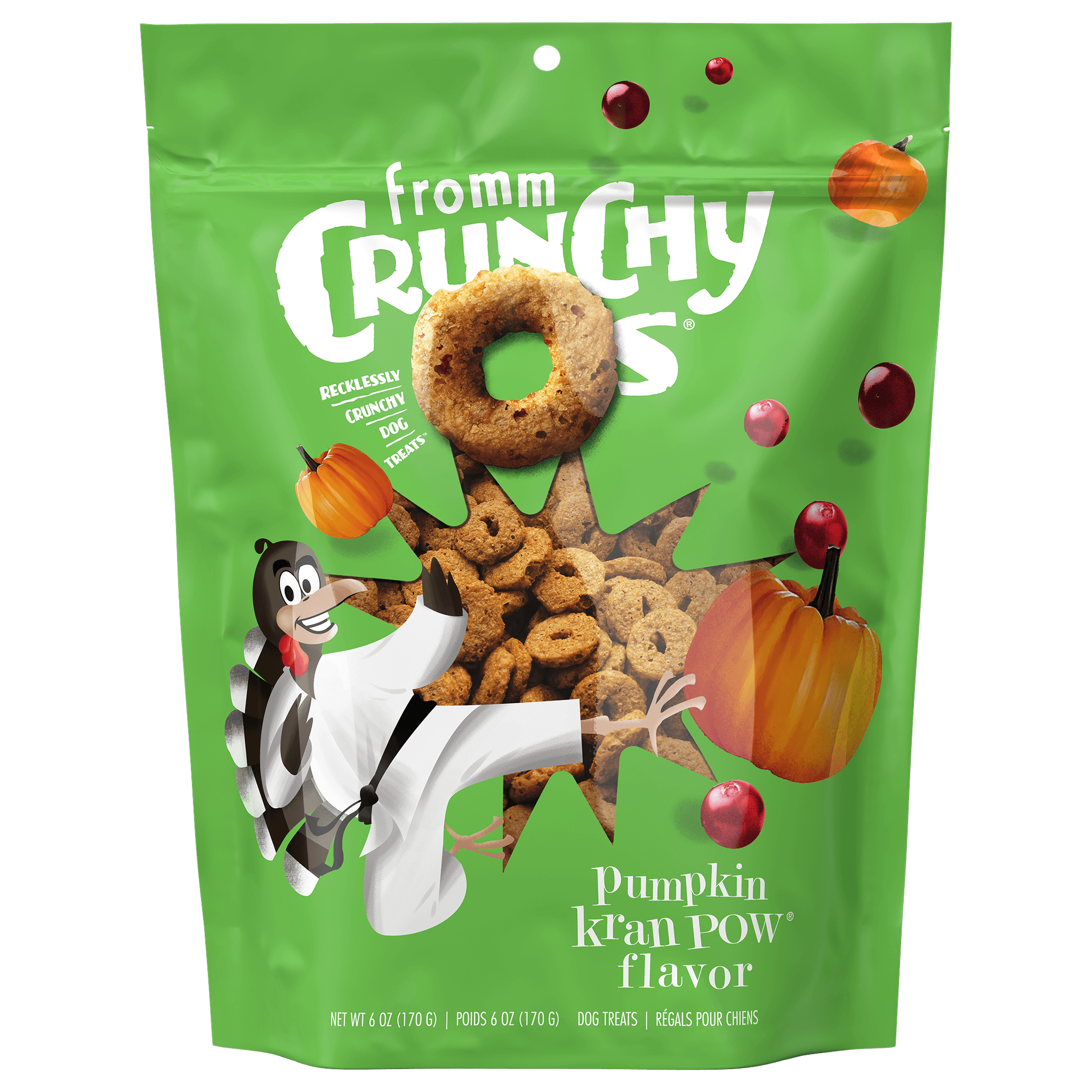 Fromm Crunchy O's Pumpkin Kran POW Flavor Dog Treats 6 oz bag