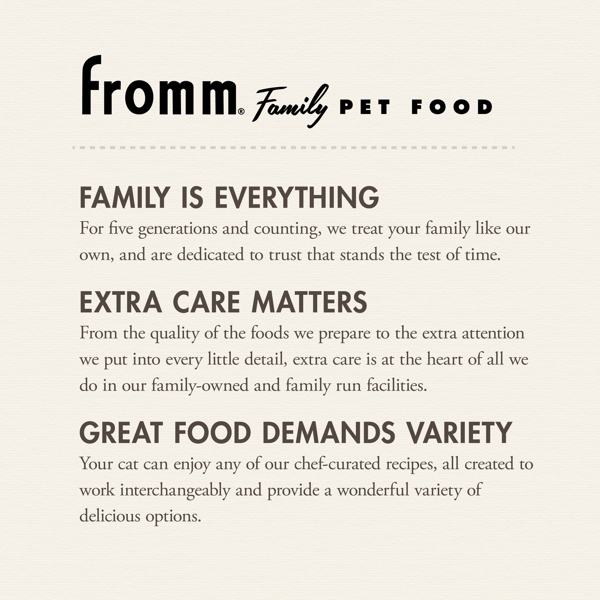 Fromm Family Foods, five generations of family owned pet food making since 1904