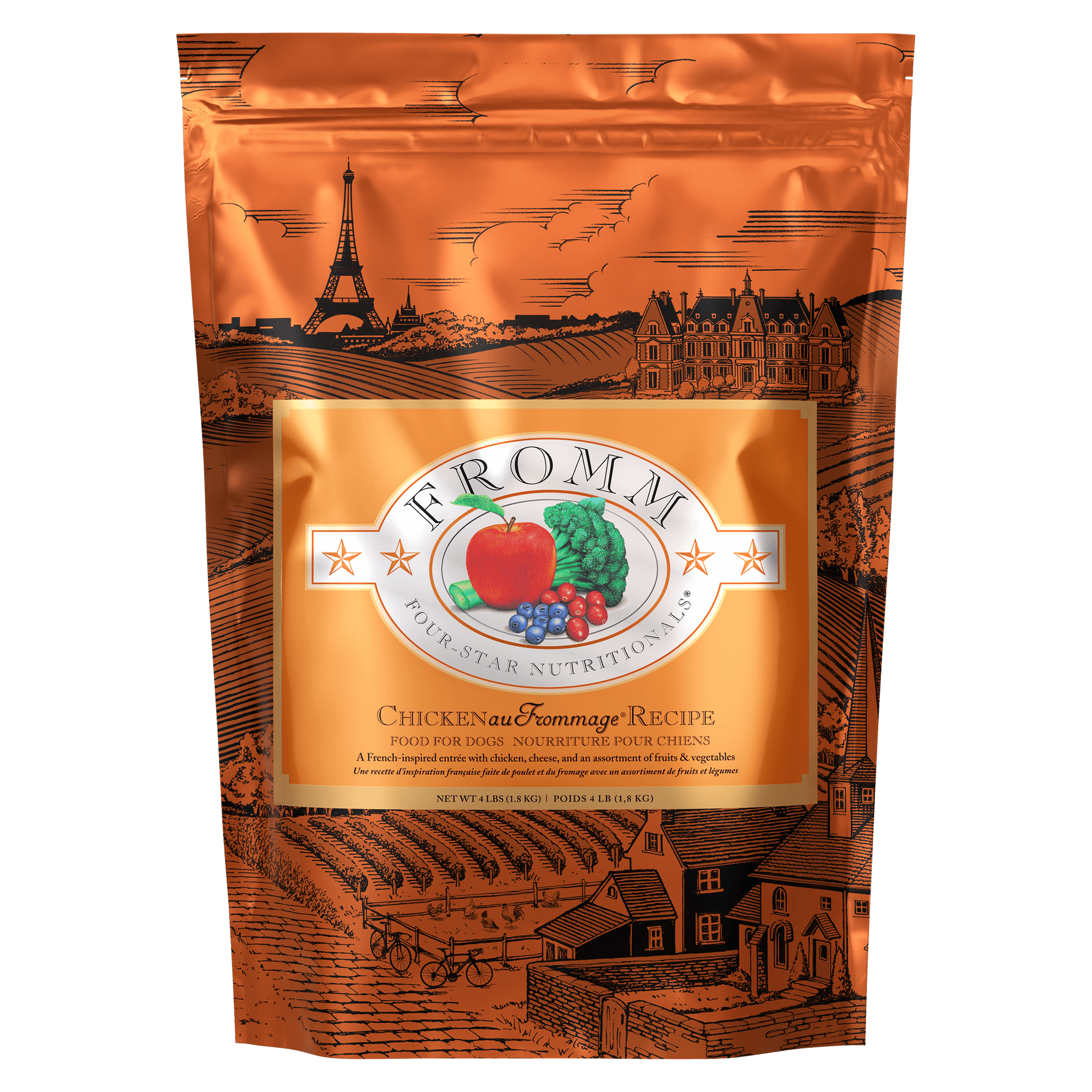 Fromm Four-Star Chicken Au Frommage Recipe Dry Dog Food bag #4 LB