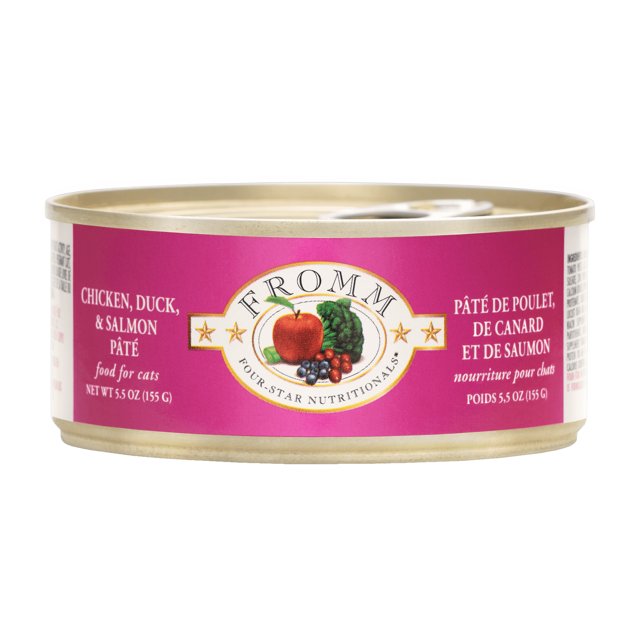 Fromm Four-Star Chicken, Duck & Salmon Pâté wet cat food can