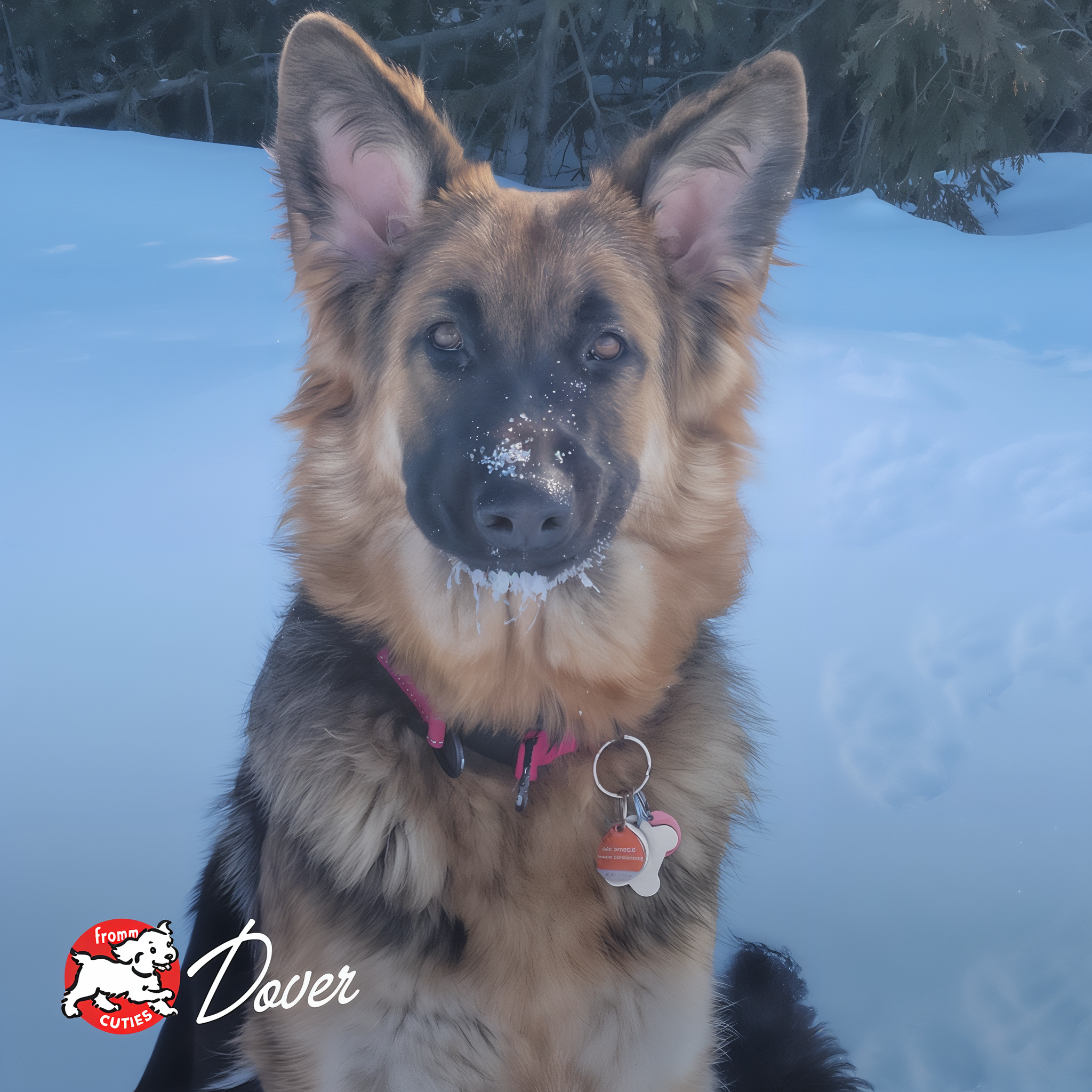 German shepherd Dover with a snowy nose, from the Fromm Cuties gallery