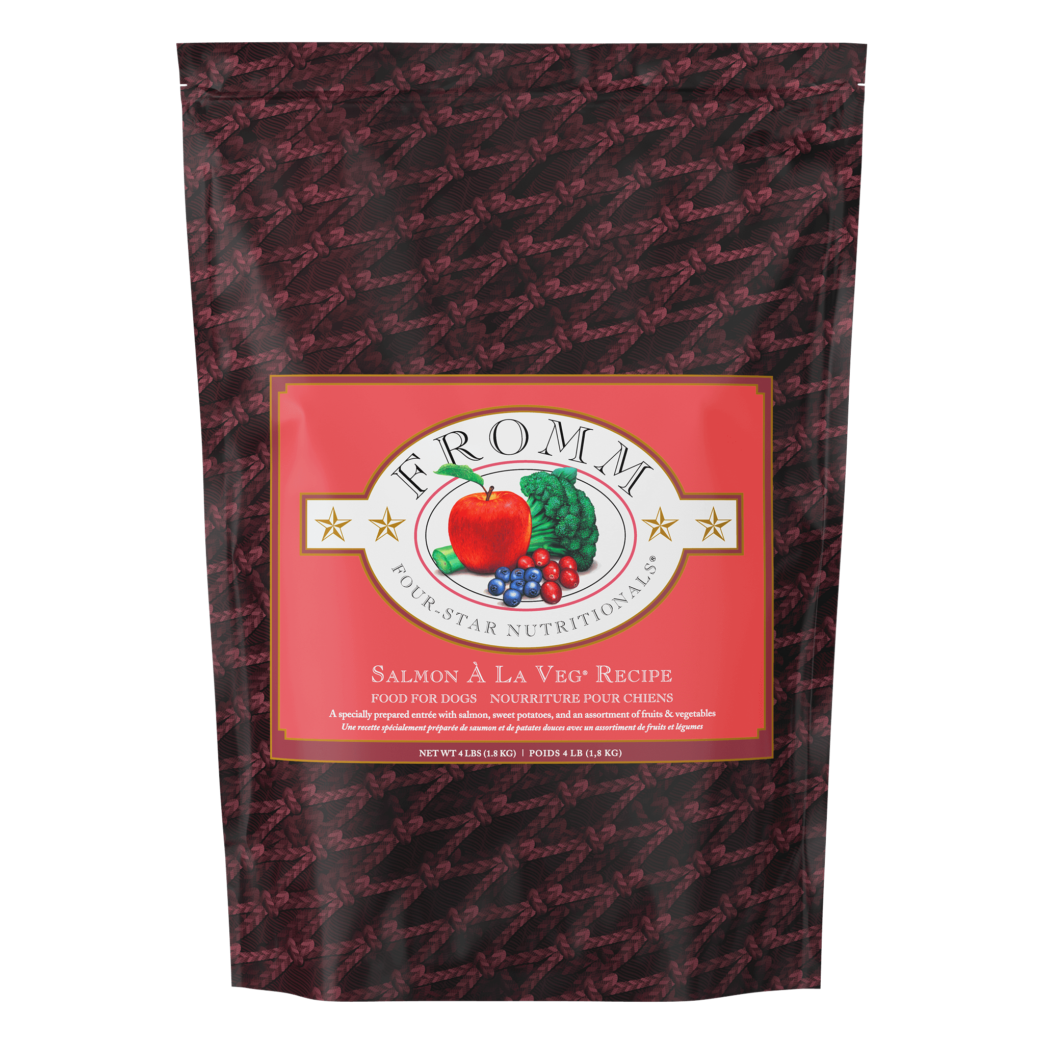 Fromm Four-Star Salmon A La Veg Recipe Dry Dog Food bag #4 LB