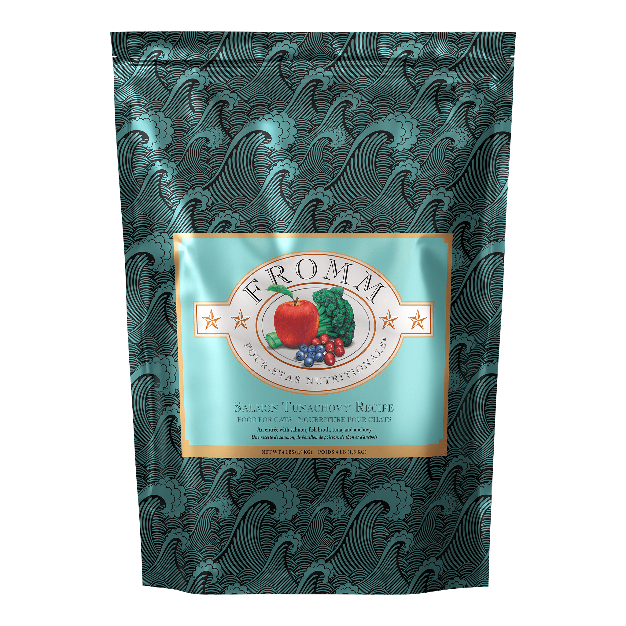 Fromm Four-Star Salmon Tunachovy Recipe Dry Cat Food bag