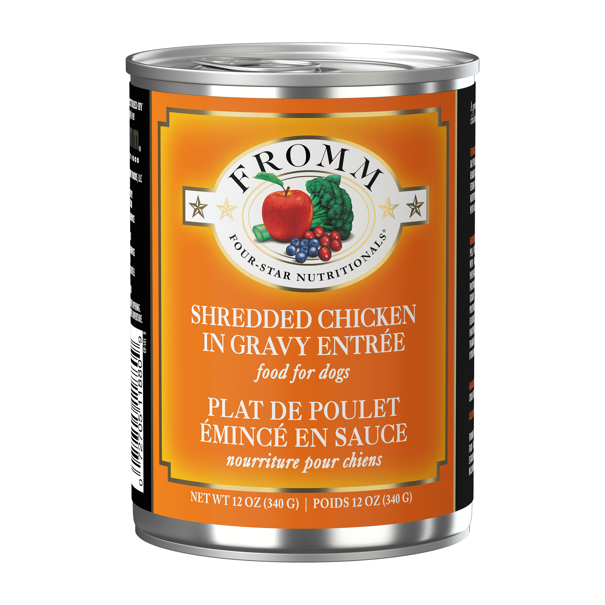 Fromm Four-Star Shredded Chicken in Gravy Entrée wet dog food can #12 OZ