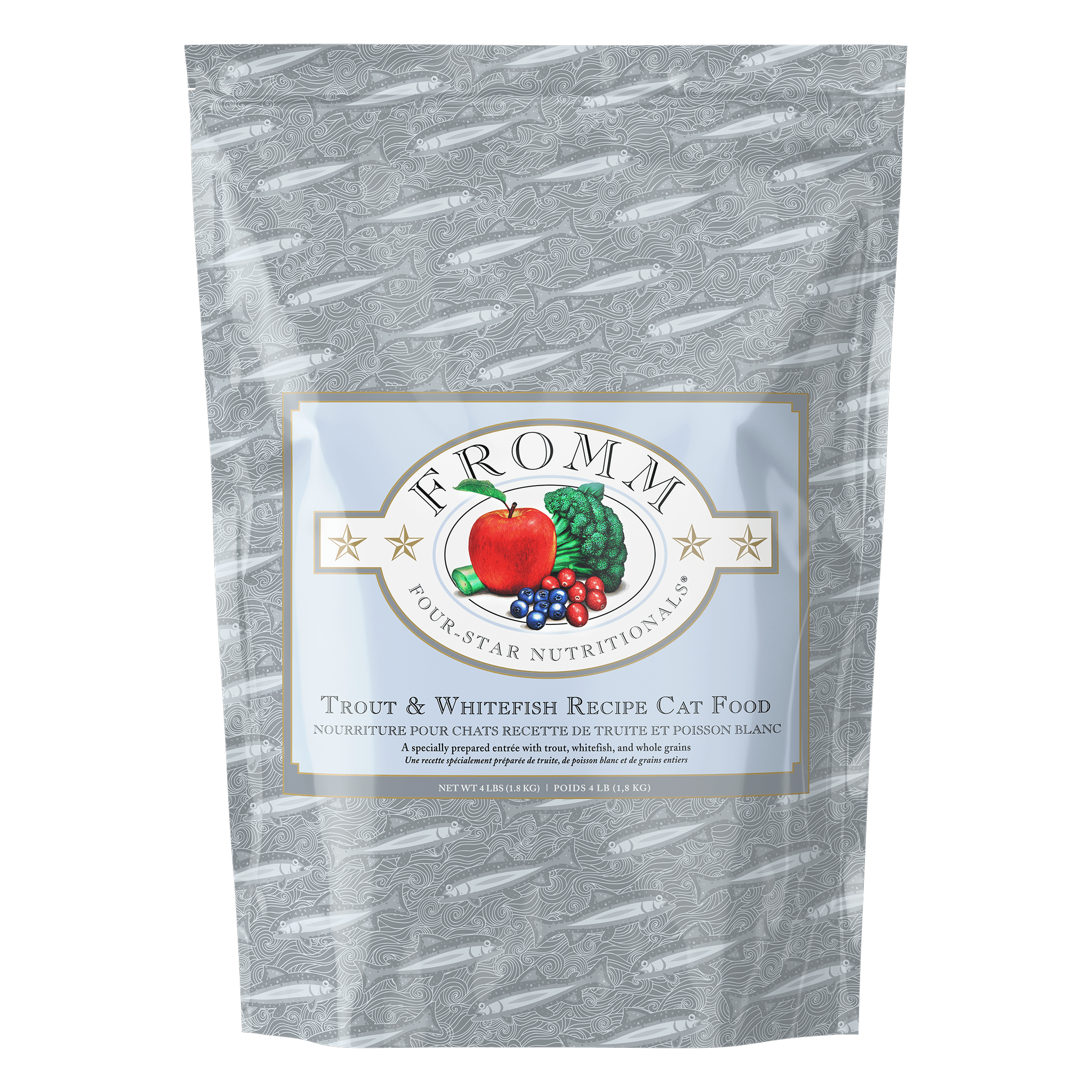 Fromm Four-Star Trout & Whitefish Recipe Dry Cat Food bag