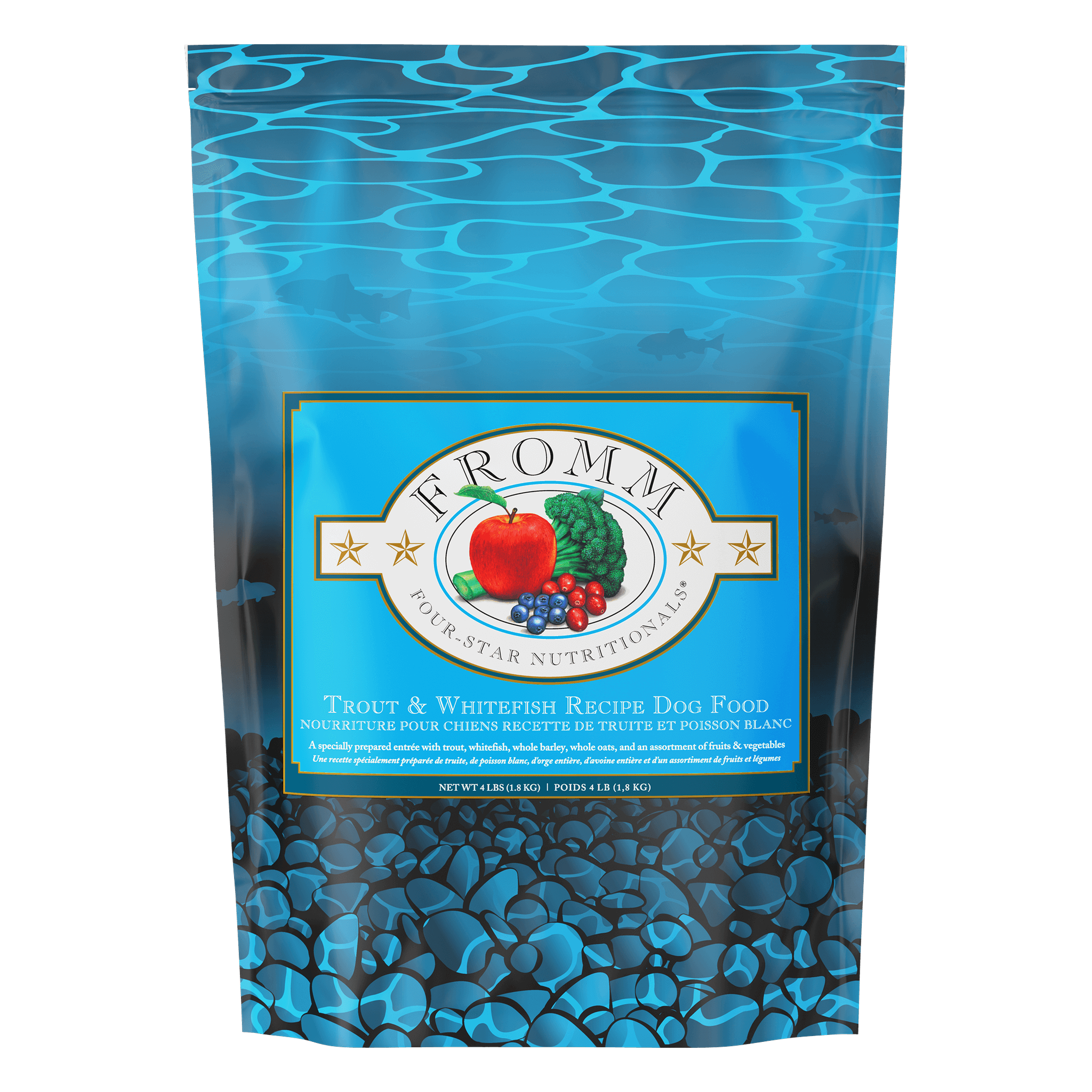 Fromm Four-Star Trout and Whitefish Recipe Dry Dog Food bag