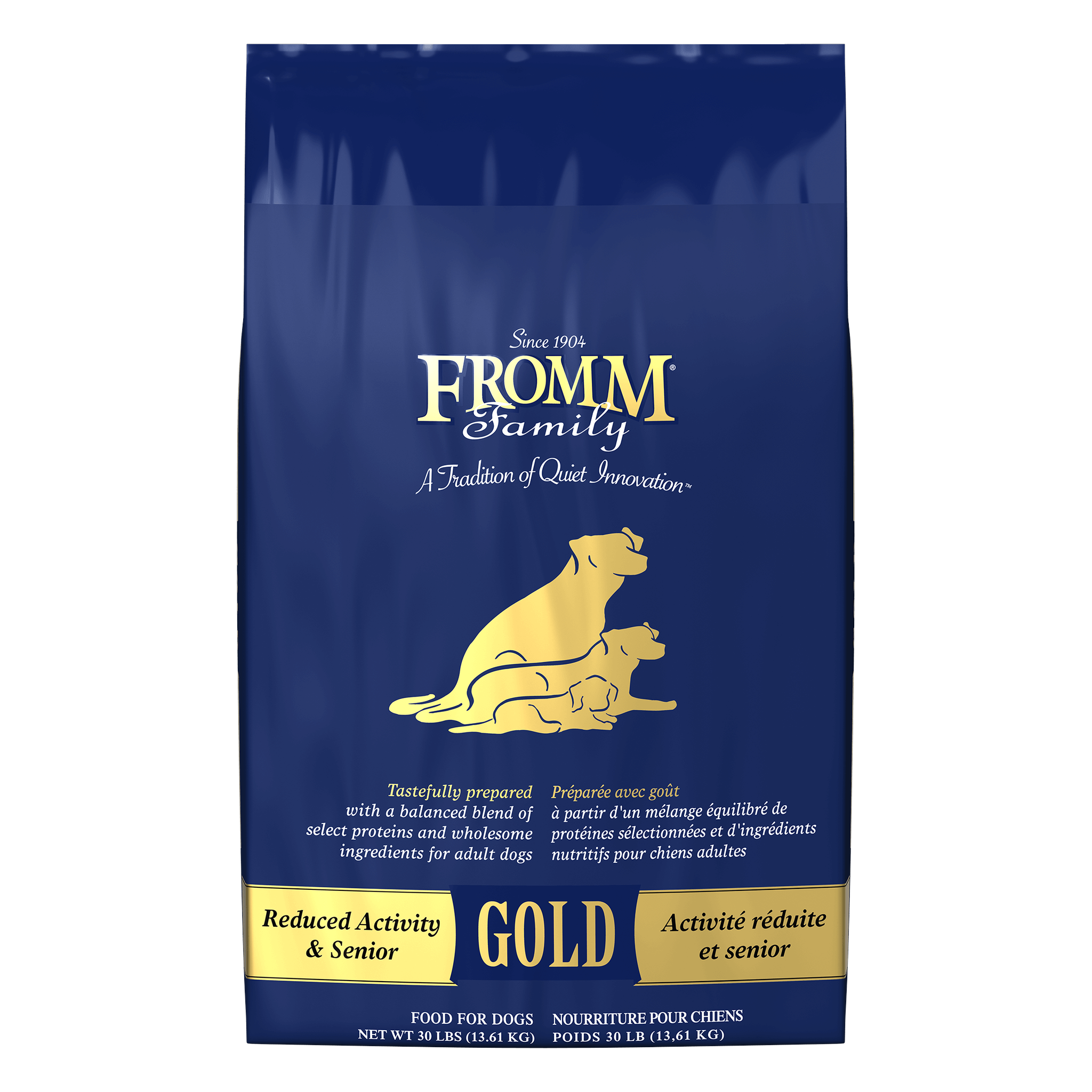 Fromm Gold Reduced Activity & Senior Dry Dog Food bag
