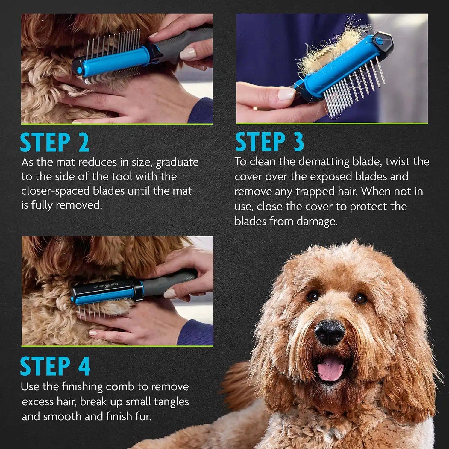 Step-by-step dematting directions