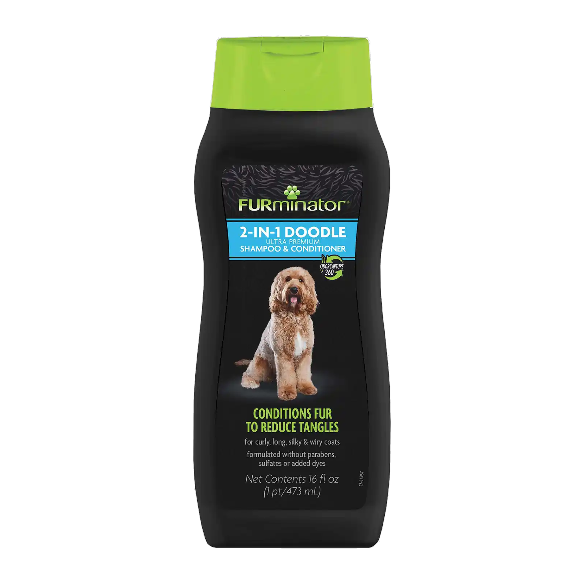 FURminator 2-in-1 Doodle Ultra Premium Shampoo & Conditioner 16 oz bottle front