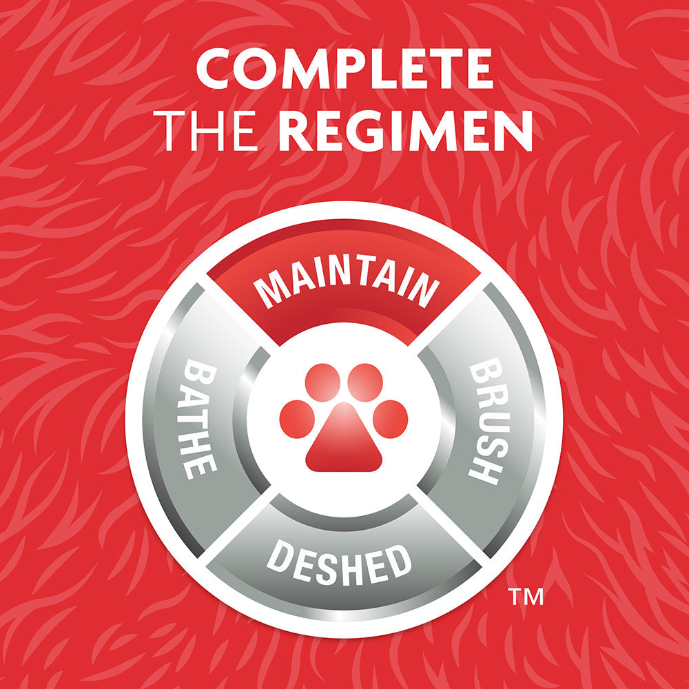 FURminator maintain, bathe, brush and deShed regimen