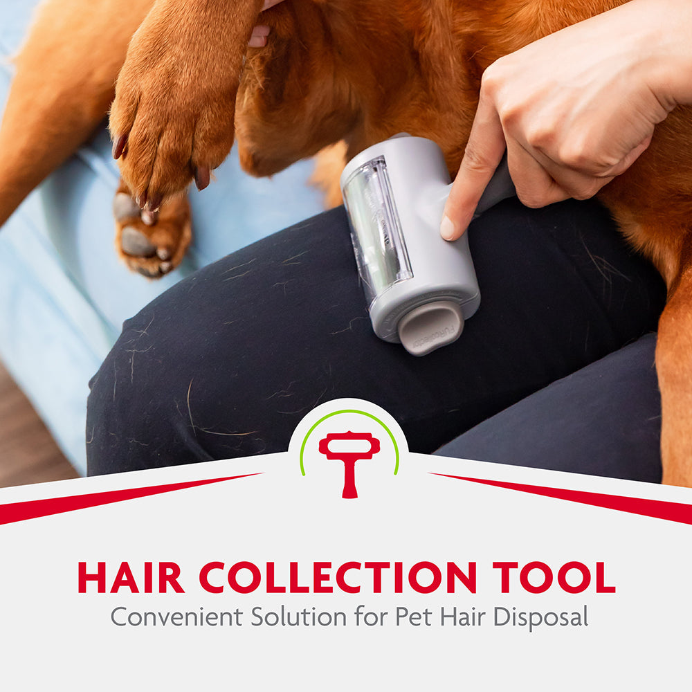 FURminator Hair Collection Tool collecting dog hair