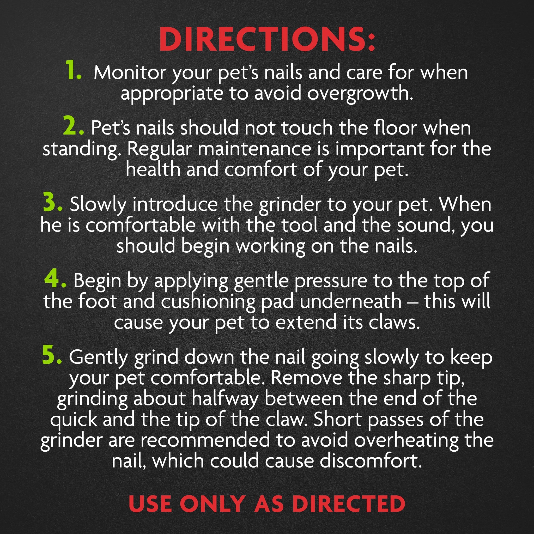 FURminator Nail Grinder directions for use
