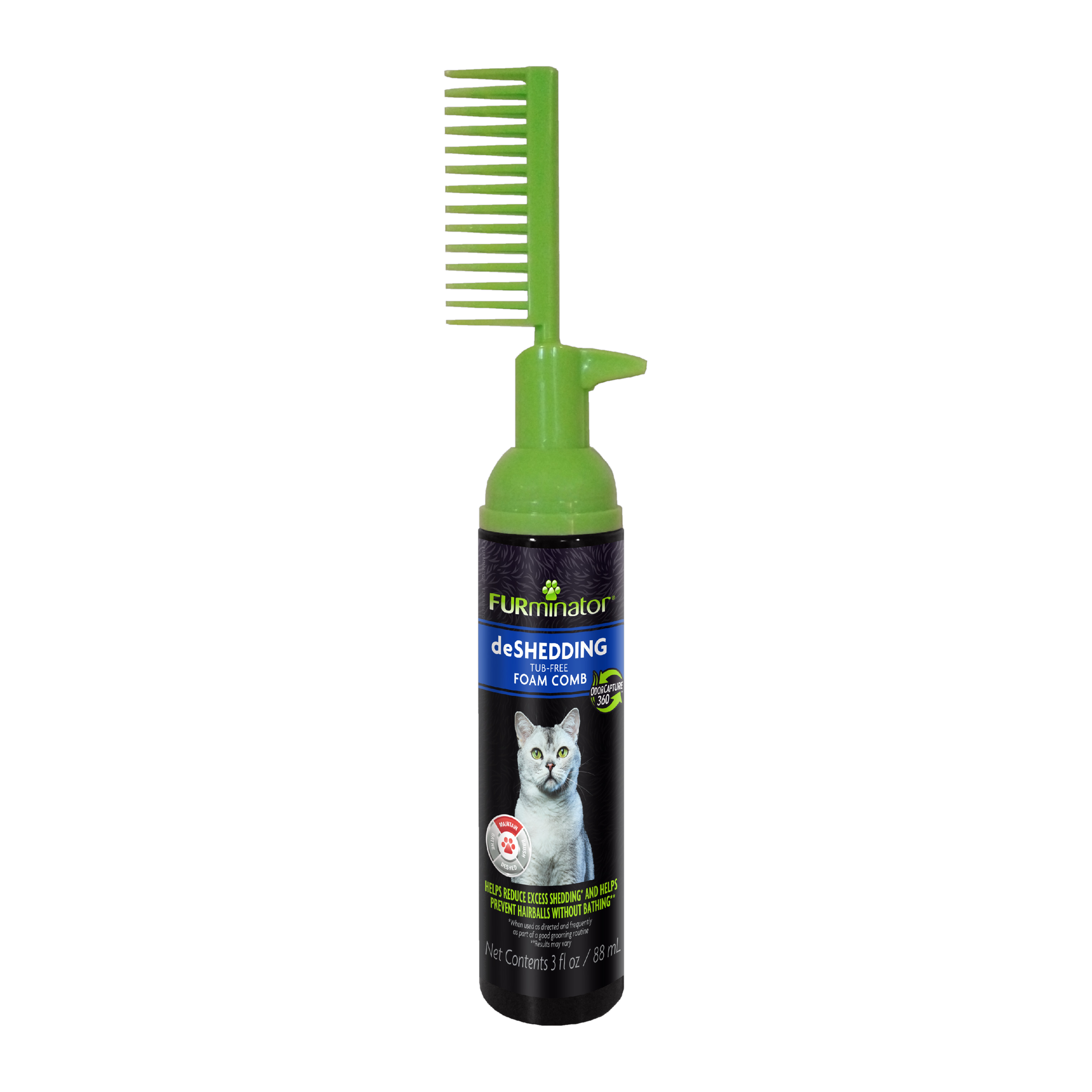 FURminator Tub-Free deShedding Foam Comb for Cats