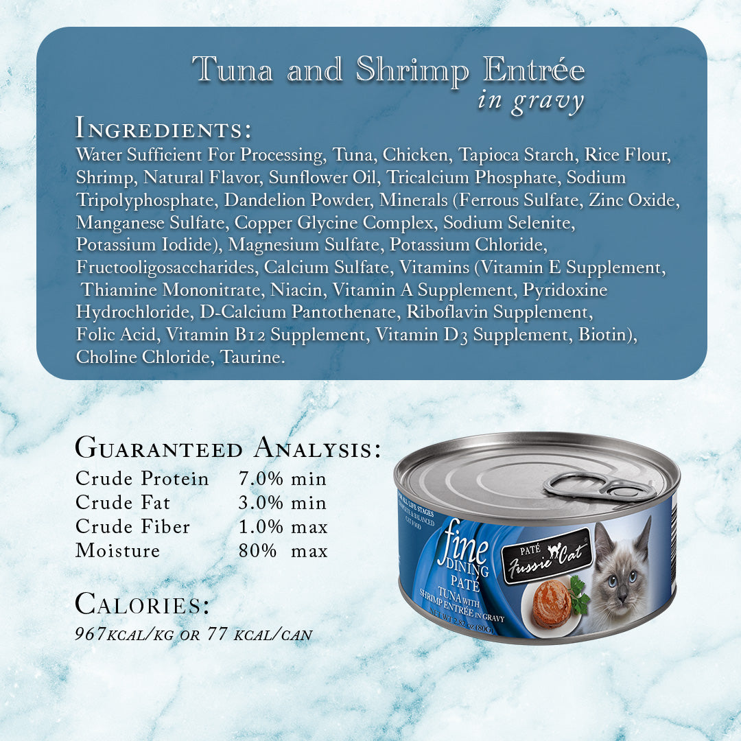 Fussie Cat Fine Dining Paté Tuna with Shrimp Entrée in Gravy Wet Cat Food — additional product view 3