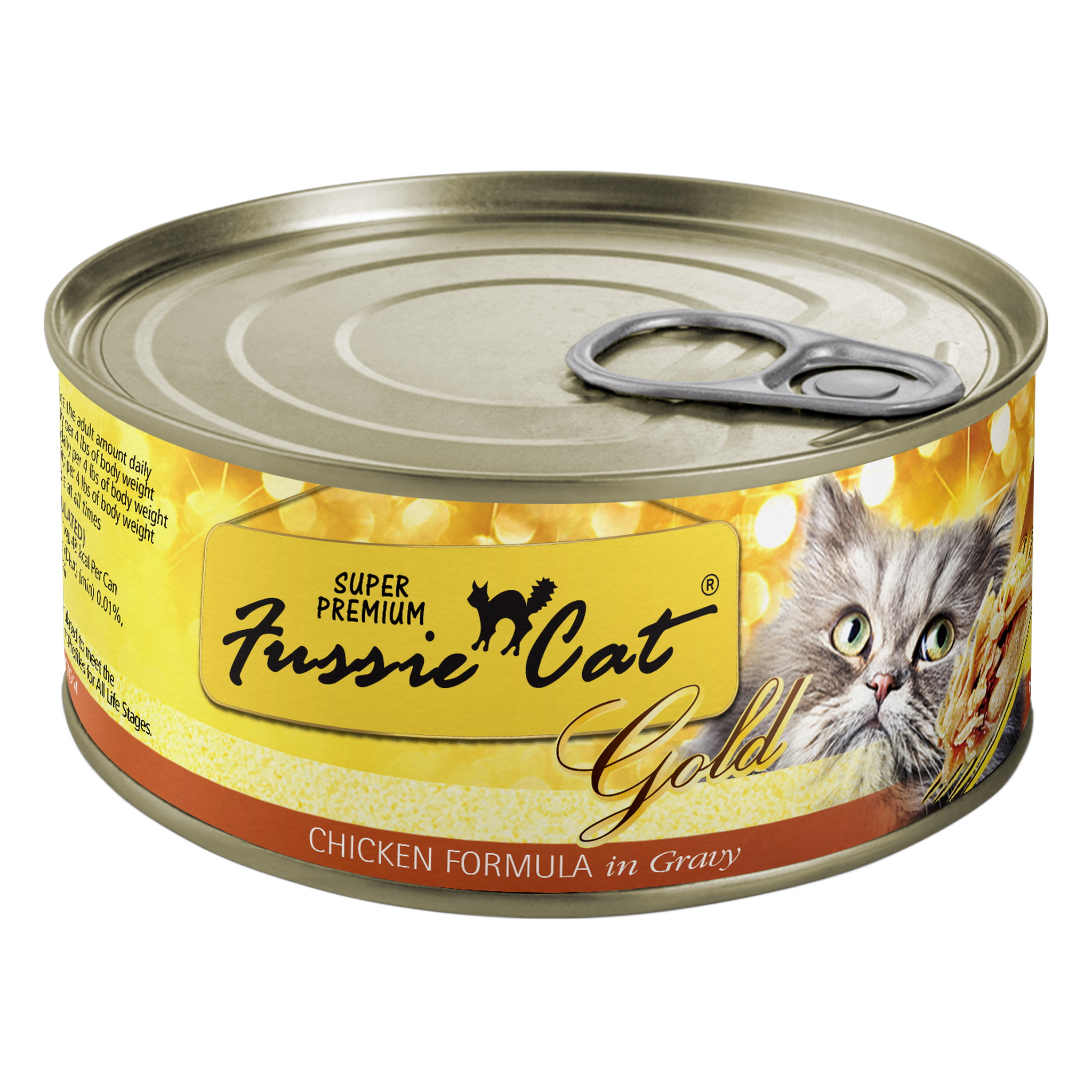 Fussie Cat Super Premium Gold Chicken Formula in Gravy Wet Cat Food package