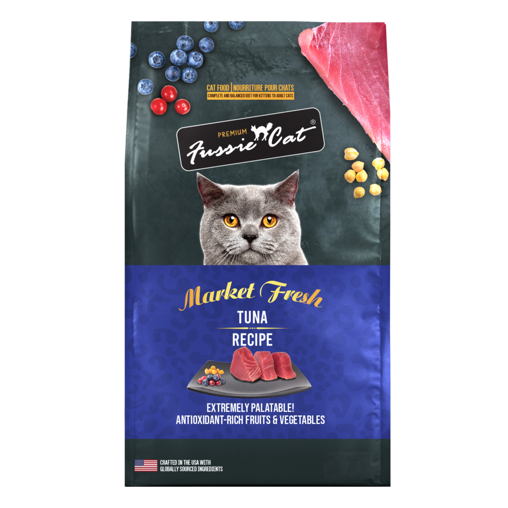 Fussie Cat Market Fresh Tuna Recipe Dry Cat Food package