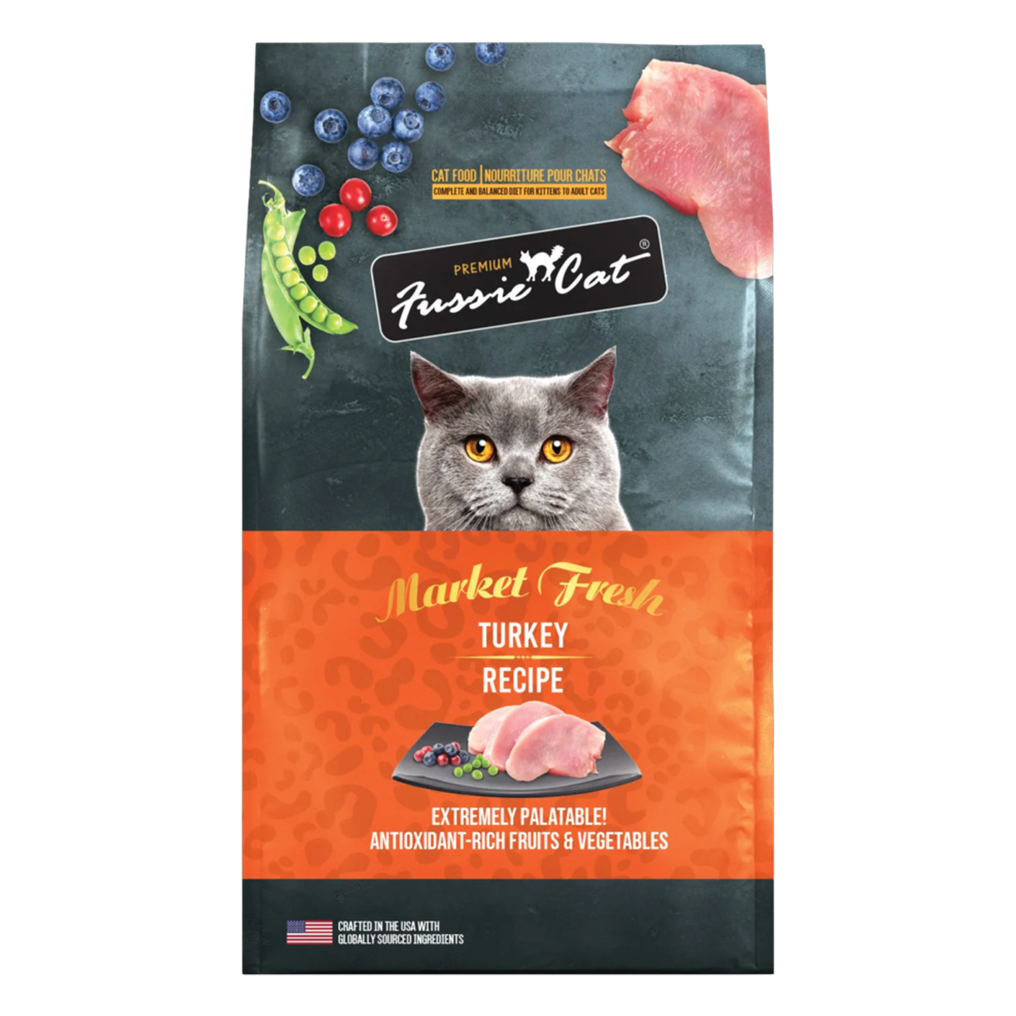 Fussie Cat Market Fresh Turkey Recipe Dry Cat Food package
