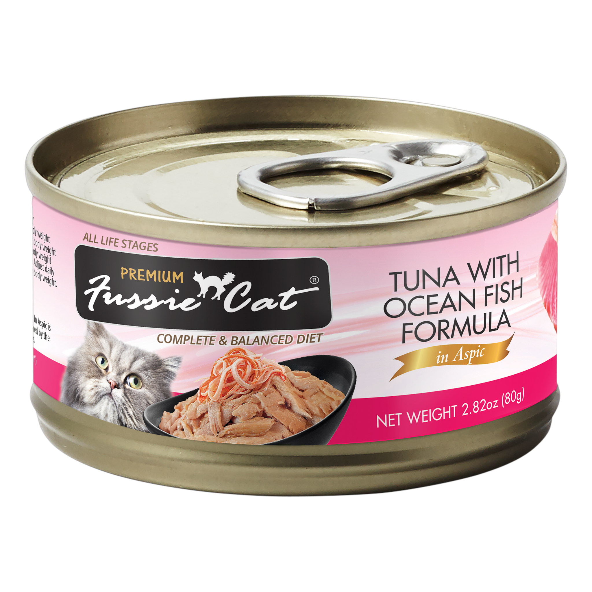 Fussie Cat Premium Tuna with Ocean Fish Formula in Aspic Wet Cat Food package