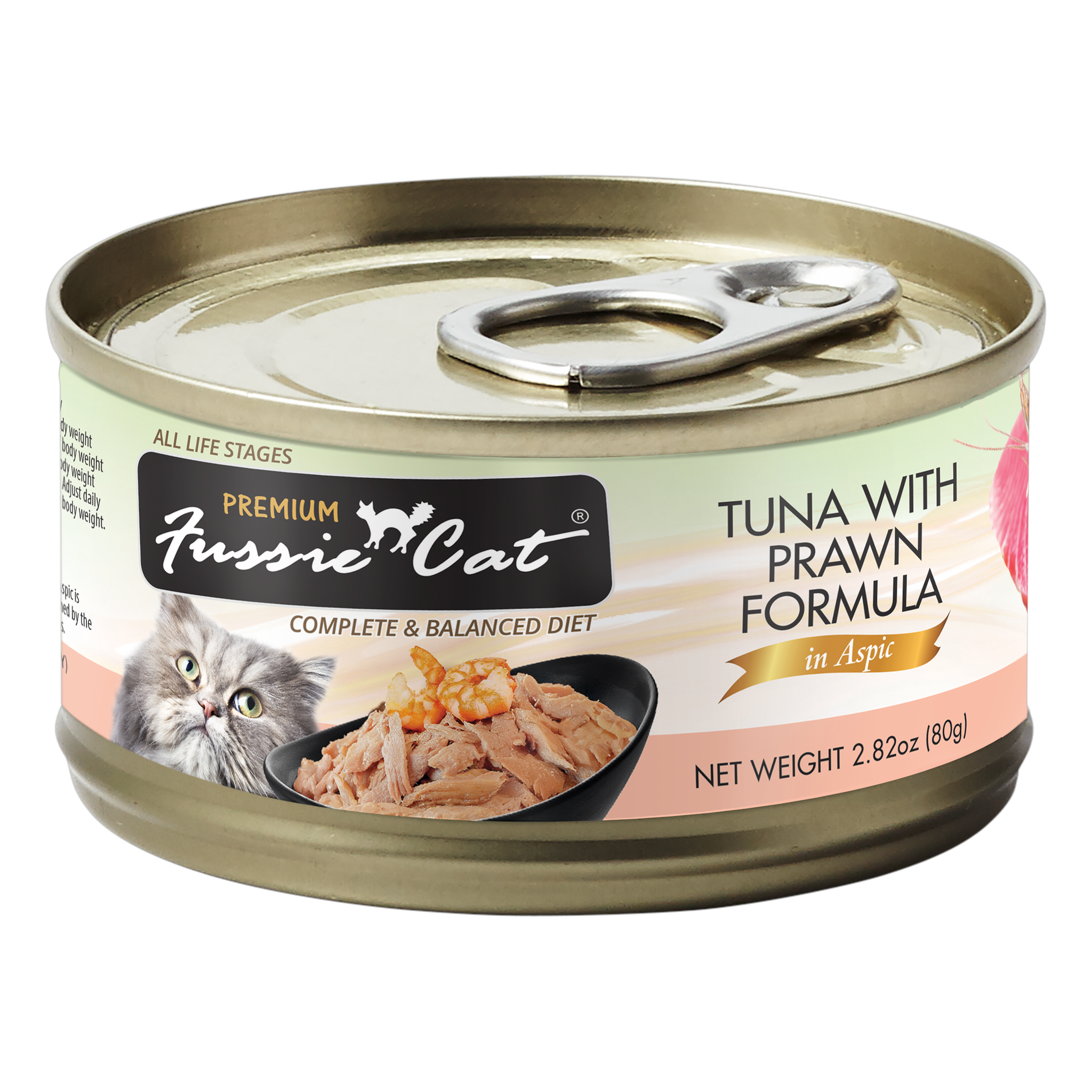 Fussie Cat Premium Tuna with Prawns Formula in Aspic Wet Cat Food package