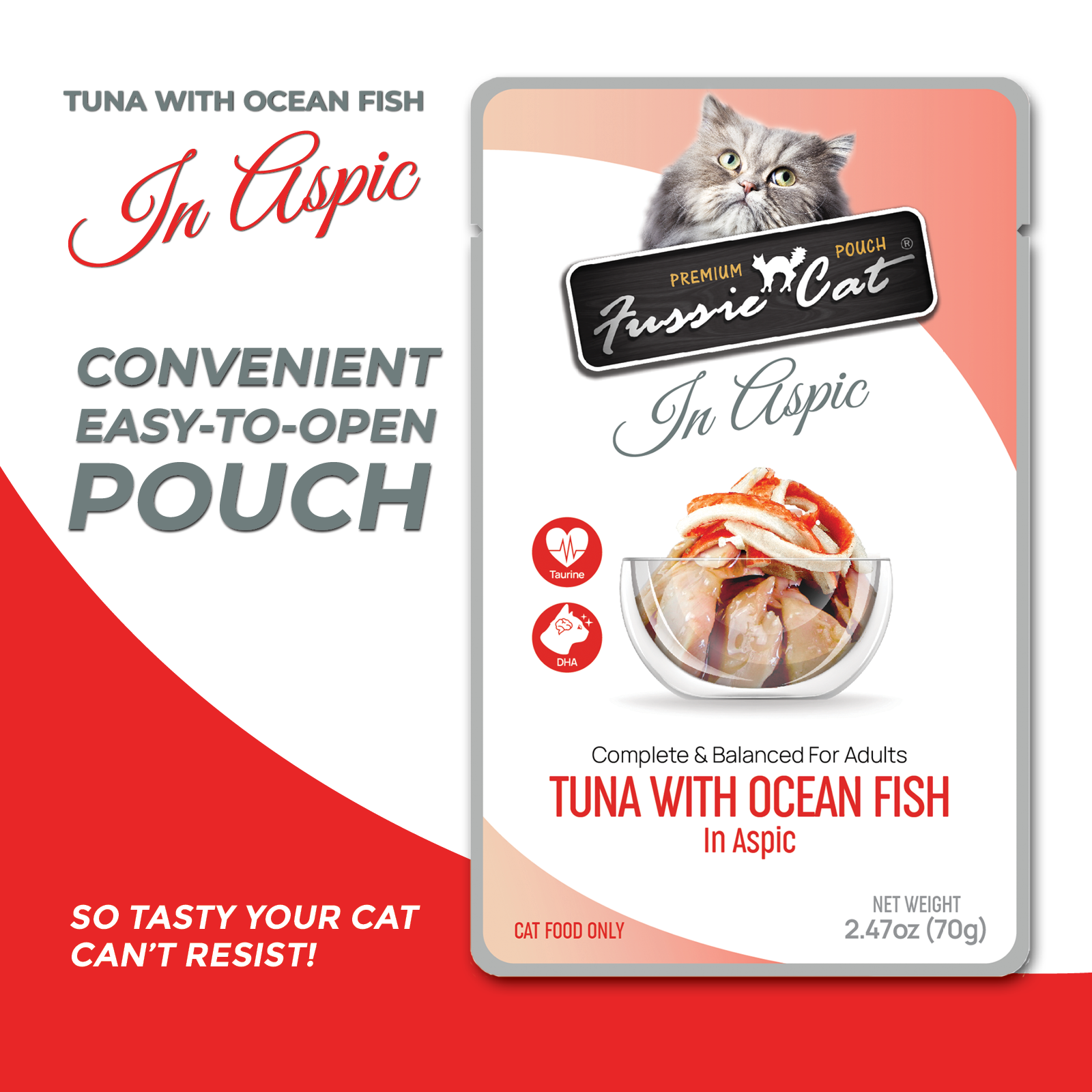 Fussie Cat Tuna with Ocean Fish in Aspic Wet Cat Food Pouch — additional product view 1