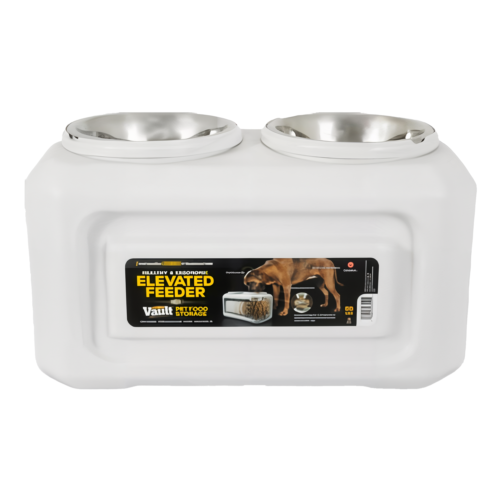 Gamma2 Vittles Vault 2-in-1 Elevated Stainless Steel Dog Bowls