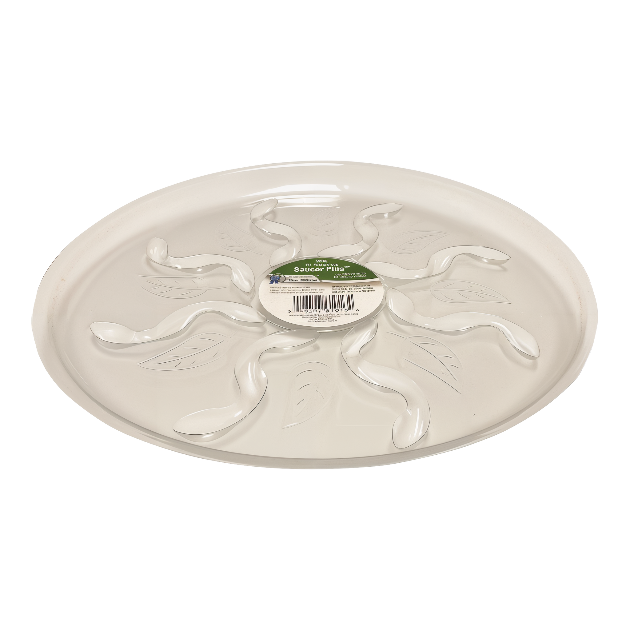 Gardener's Blue Ribbon Saucer Plus 16 inch clear plastic flower pot saucer with interior water wells