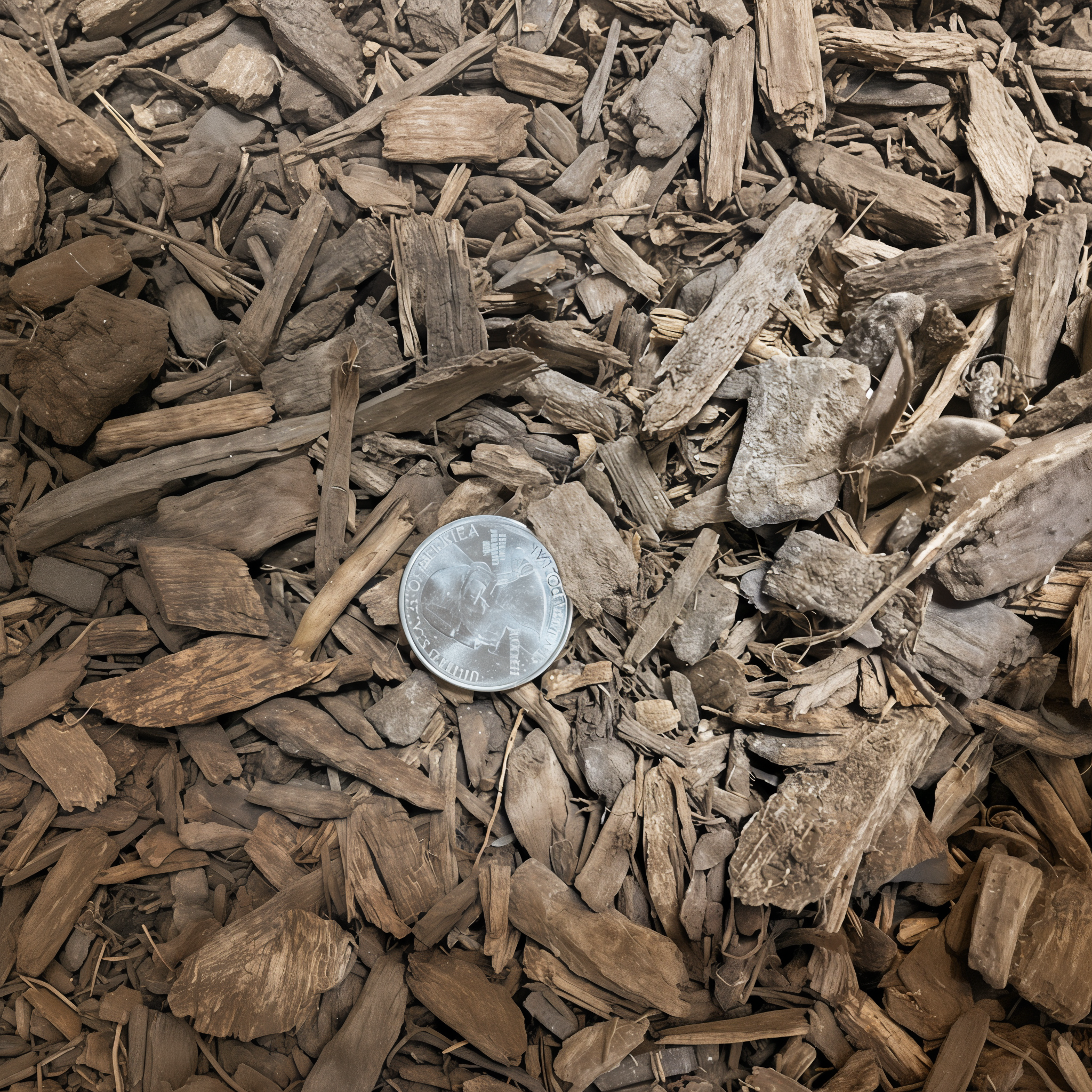 Brown hardwood mulch for natural yard and garden cover.